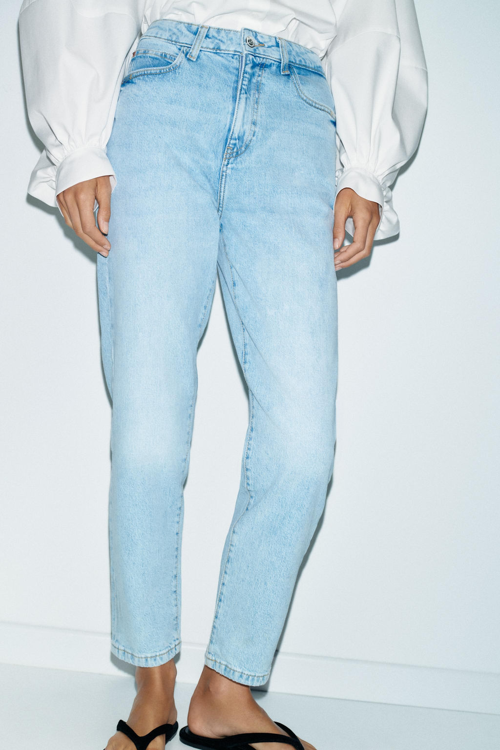 JEANS Z.01 MOM FIT TIRO ALTO / Azul claro - Zara фото 6