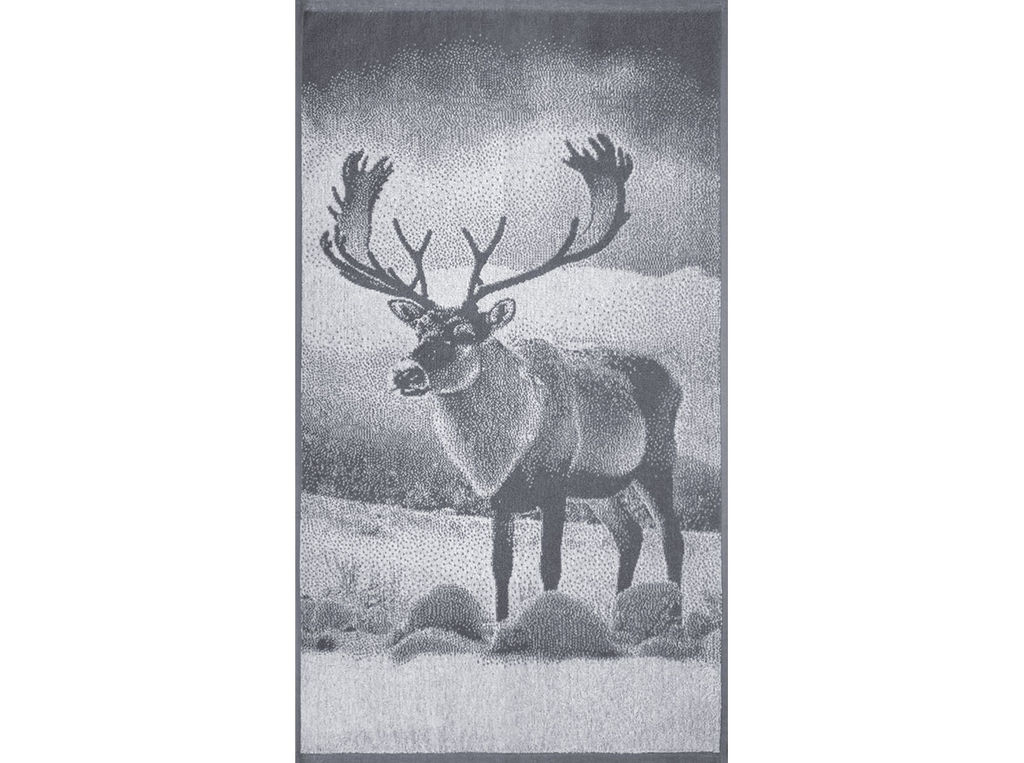 Полотенце махровое 6с103.412ж1 Фото-олень(графит5) 50х90см