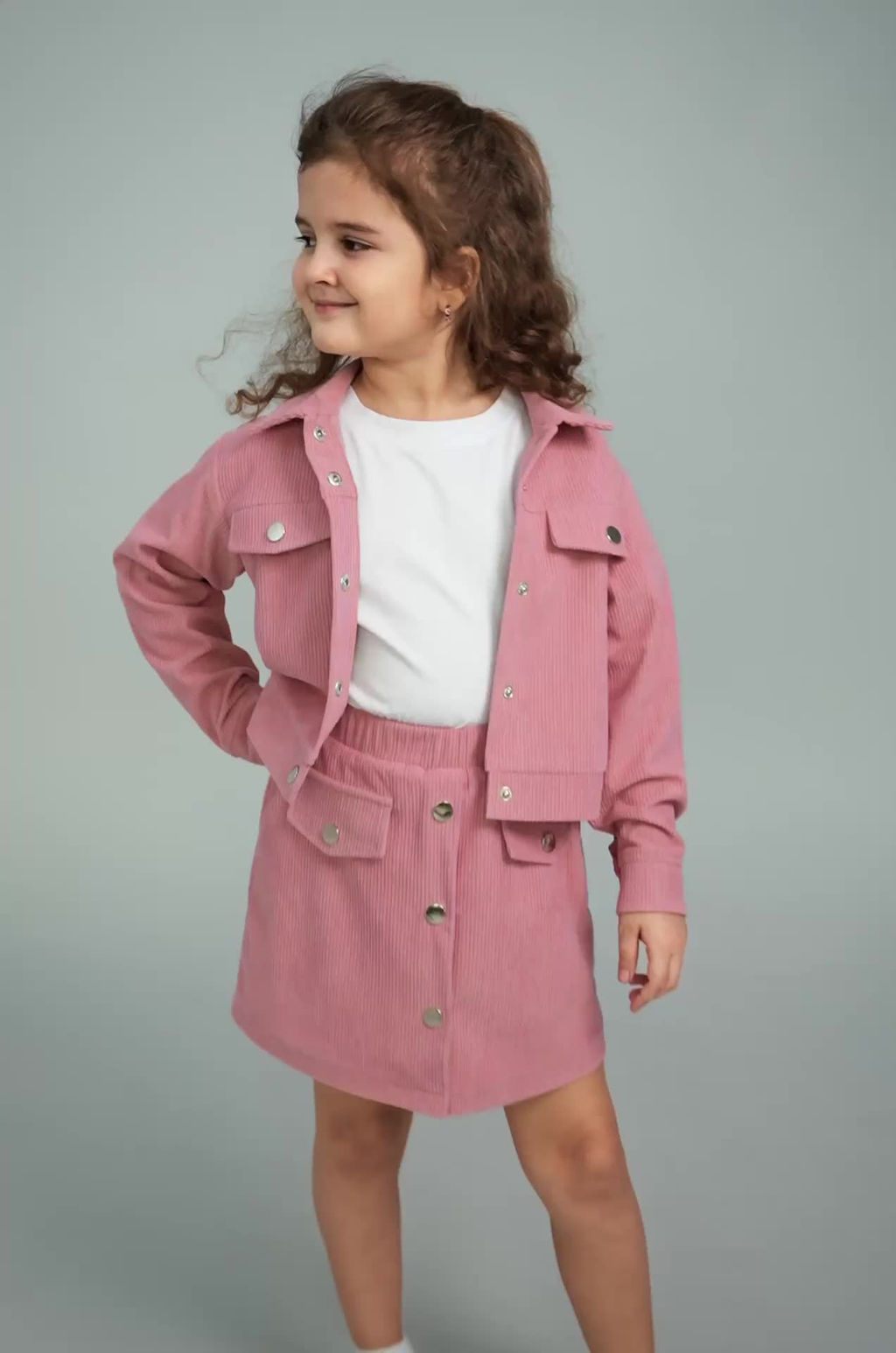 Вельветовый костюм для девочки Happyfox