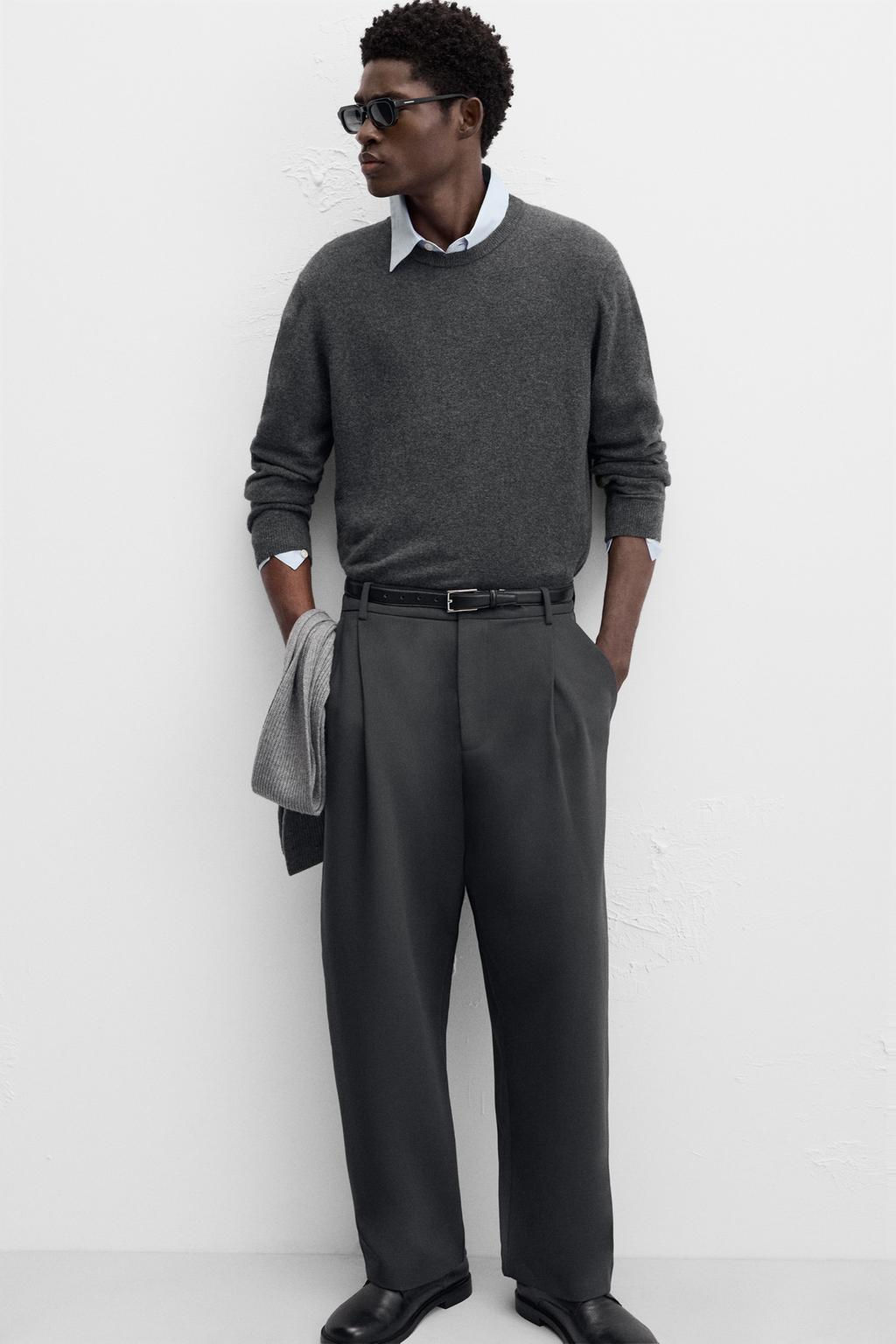 RELAXED FIT PLEATED TROUSERS - Zara фото 5