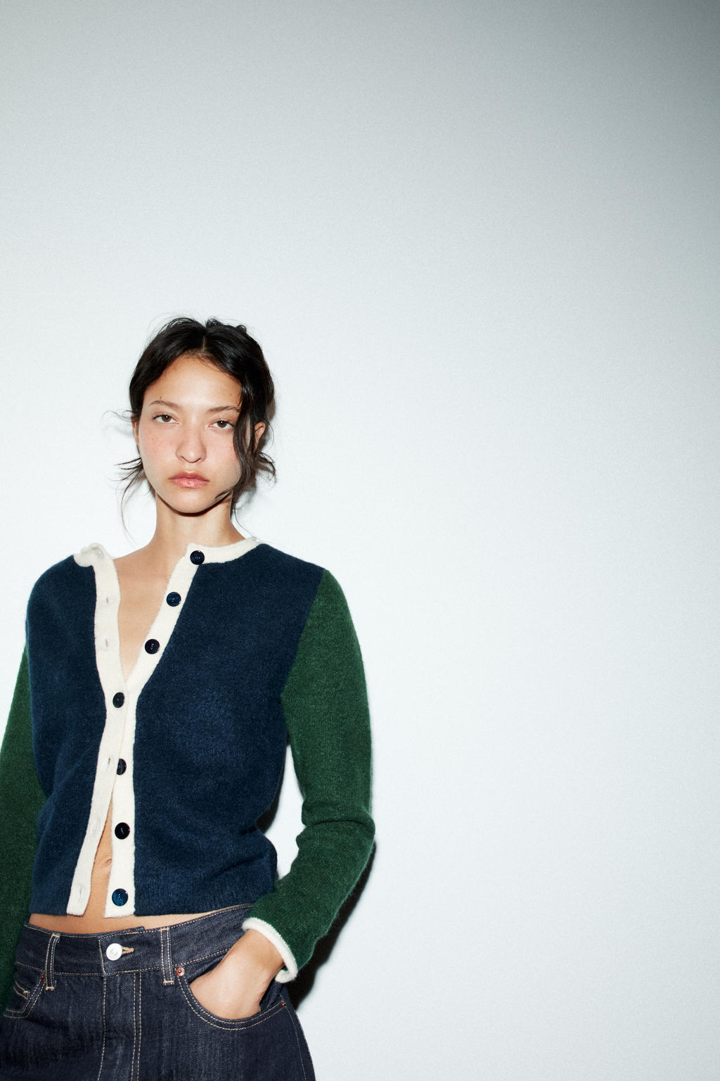 COLOUR BLOCK KNIT CARDIGAN - Zara фото 4