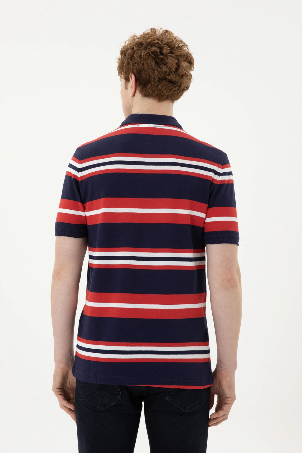 Мужская темно-синяя футболка с воротником-поло - U.s. polo assn фото 5