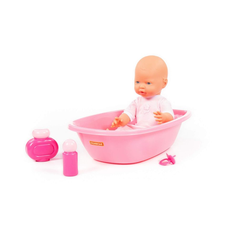 Пупс Весёлый (35 см) с соской и набором для купания (в пакете) - Полесье фото 2