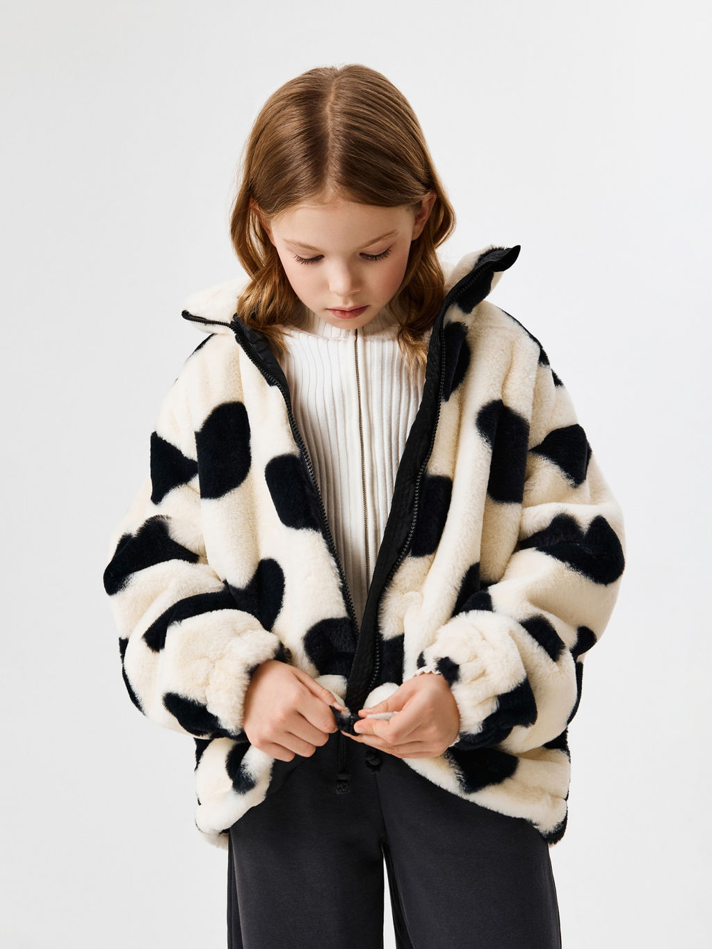 ACOOLA / Куртка детская для девочек Farnese черно-белый фото 2