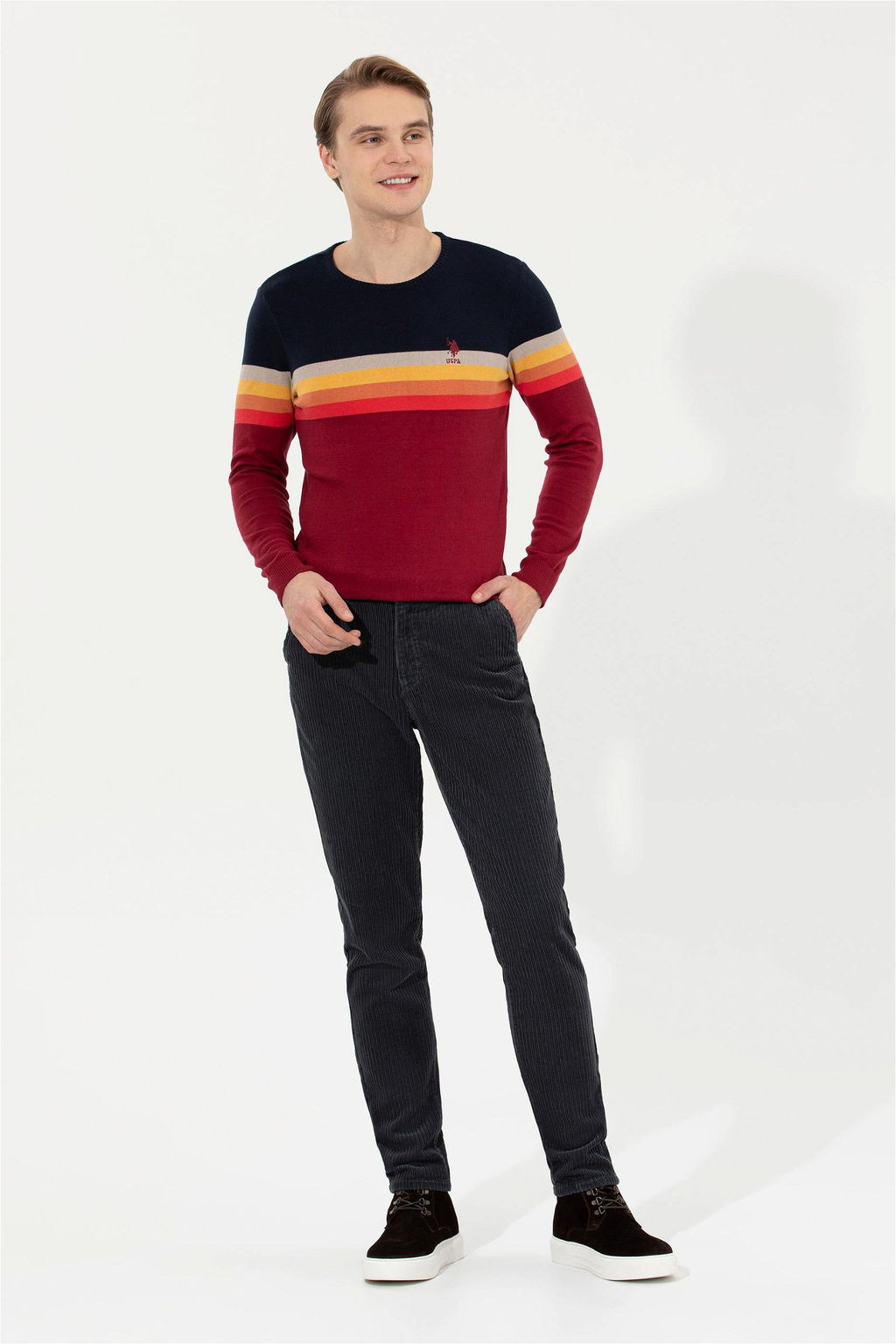 U. S. Polo Assn Мужские брюки из плотной ткани антрацитового цвета - U.s. polo assn фото 8