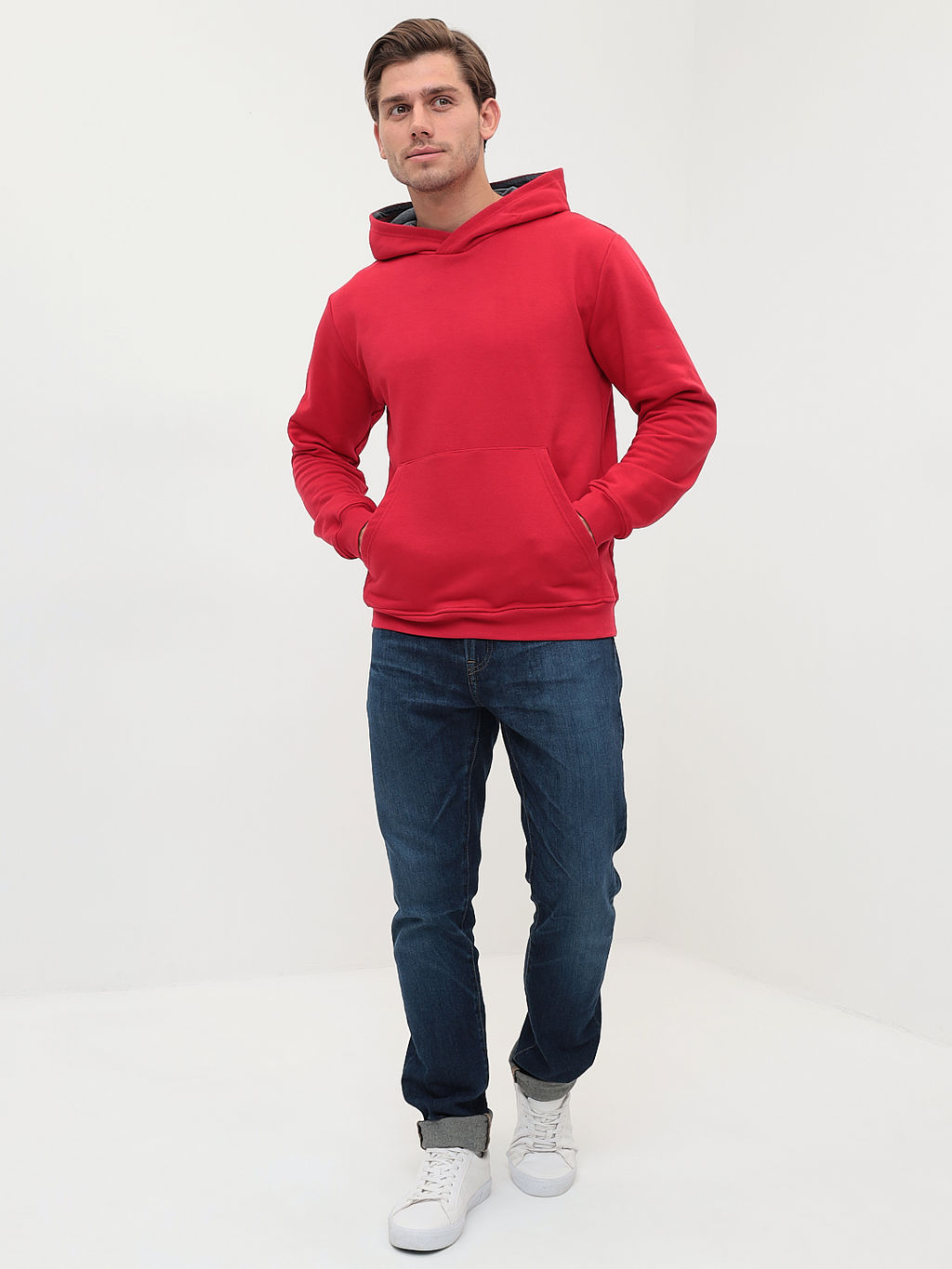 Худи мужское GREG G171-RM-1044 (красный)  фото 7