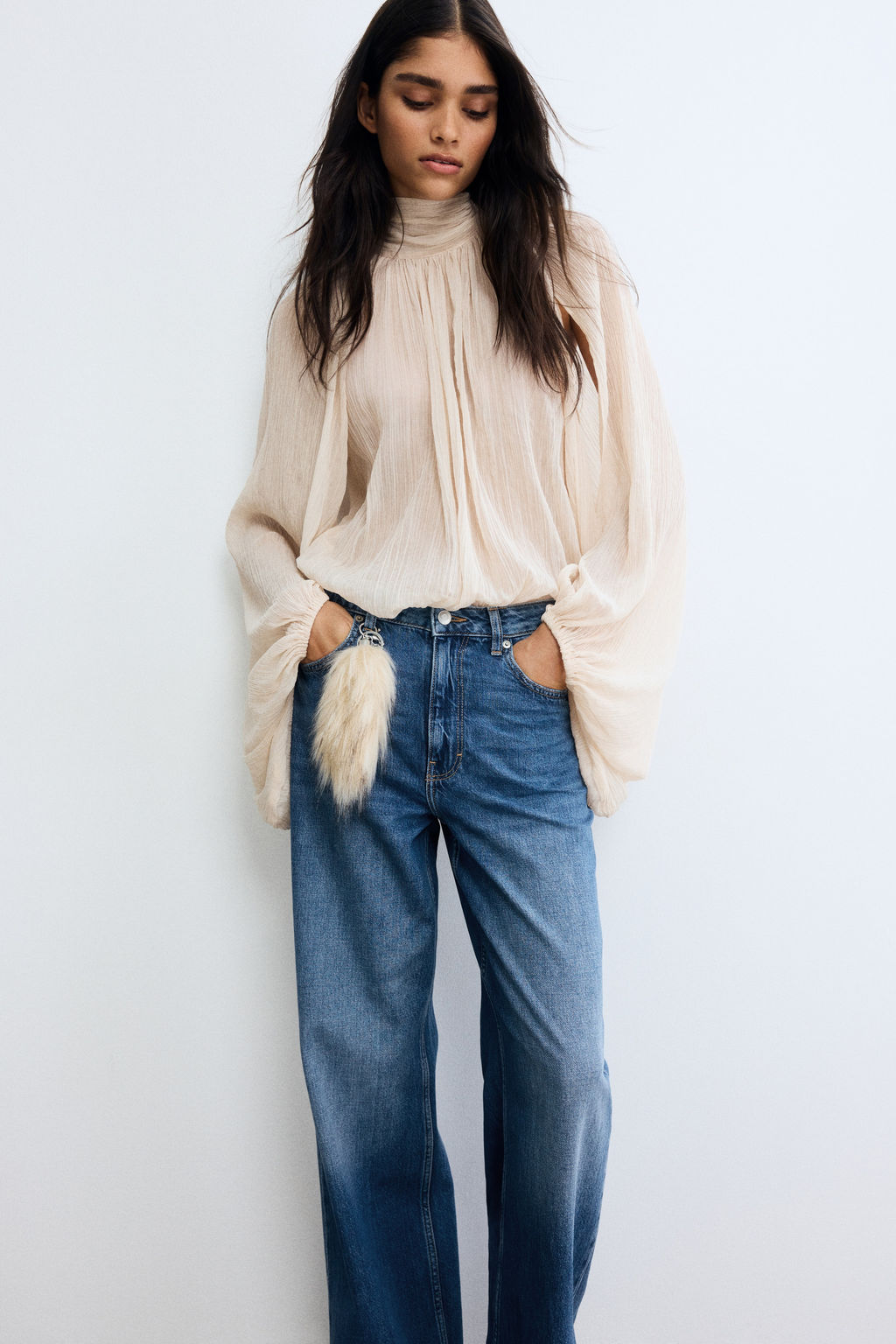 Wide Ultra High Jeans - H&m фото 7