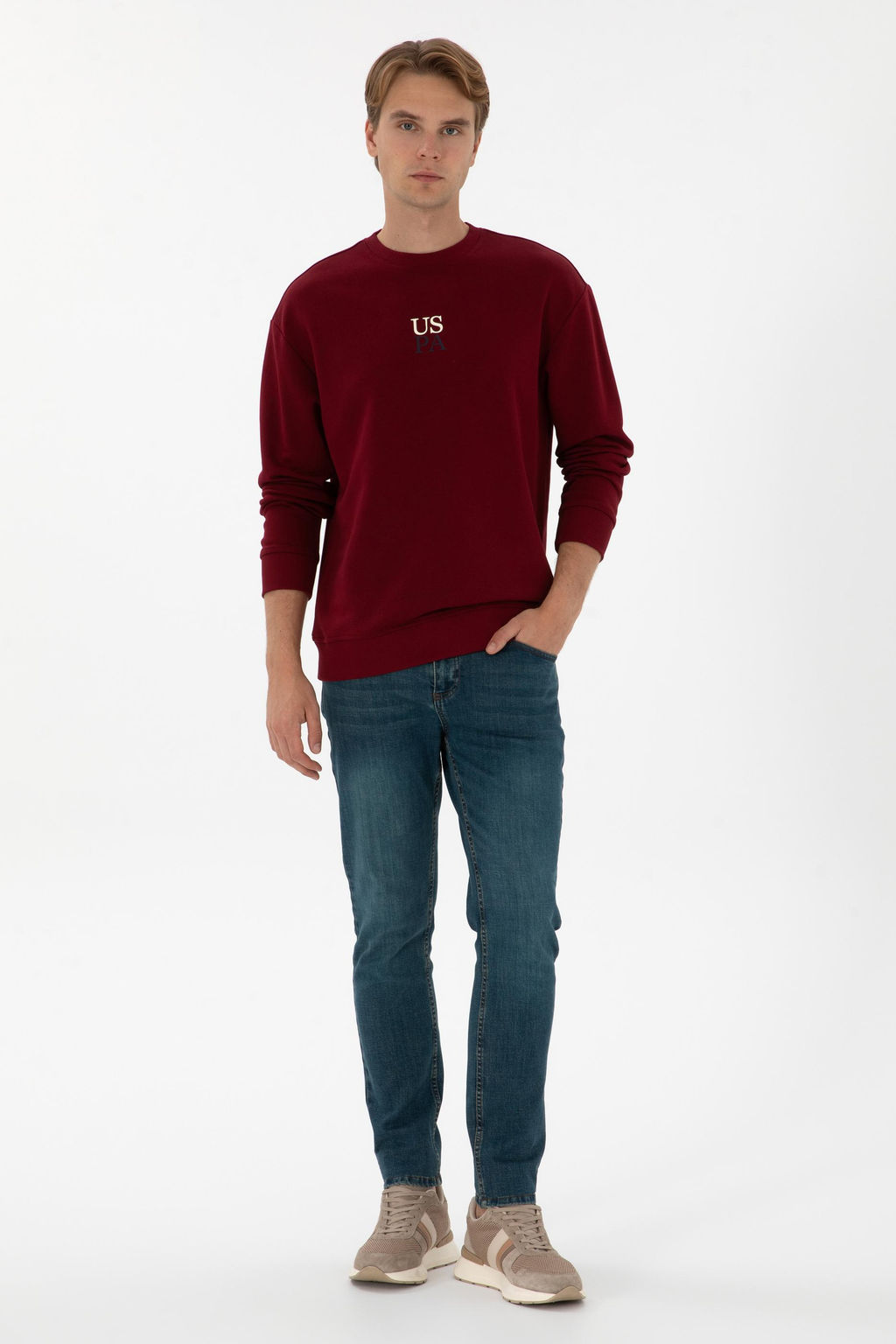 Erkek Bordo Basic Sweatshirt - U.s. polo assn фото 4