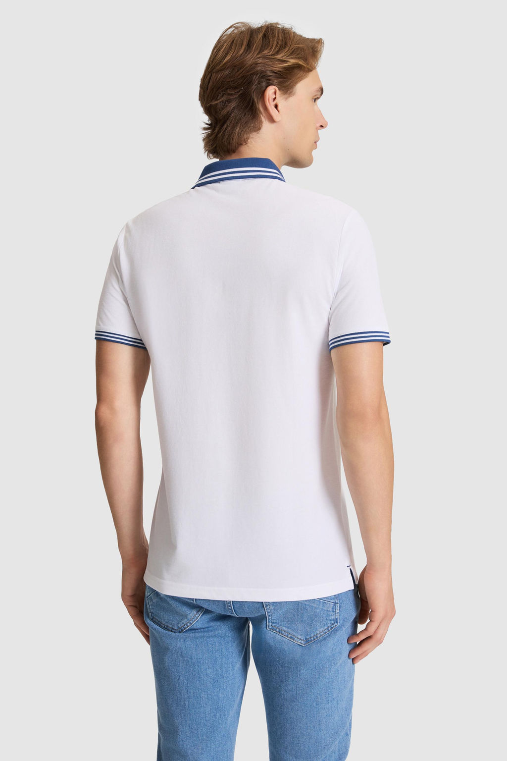 Erkek A__k Lacivert Regular Fit Polo Yaka Ti__rt