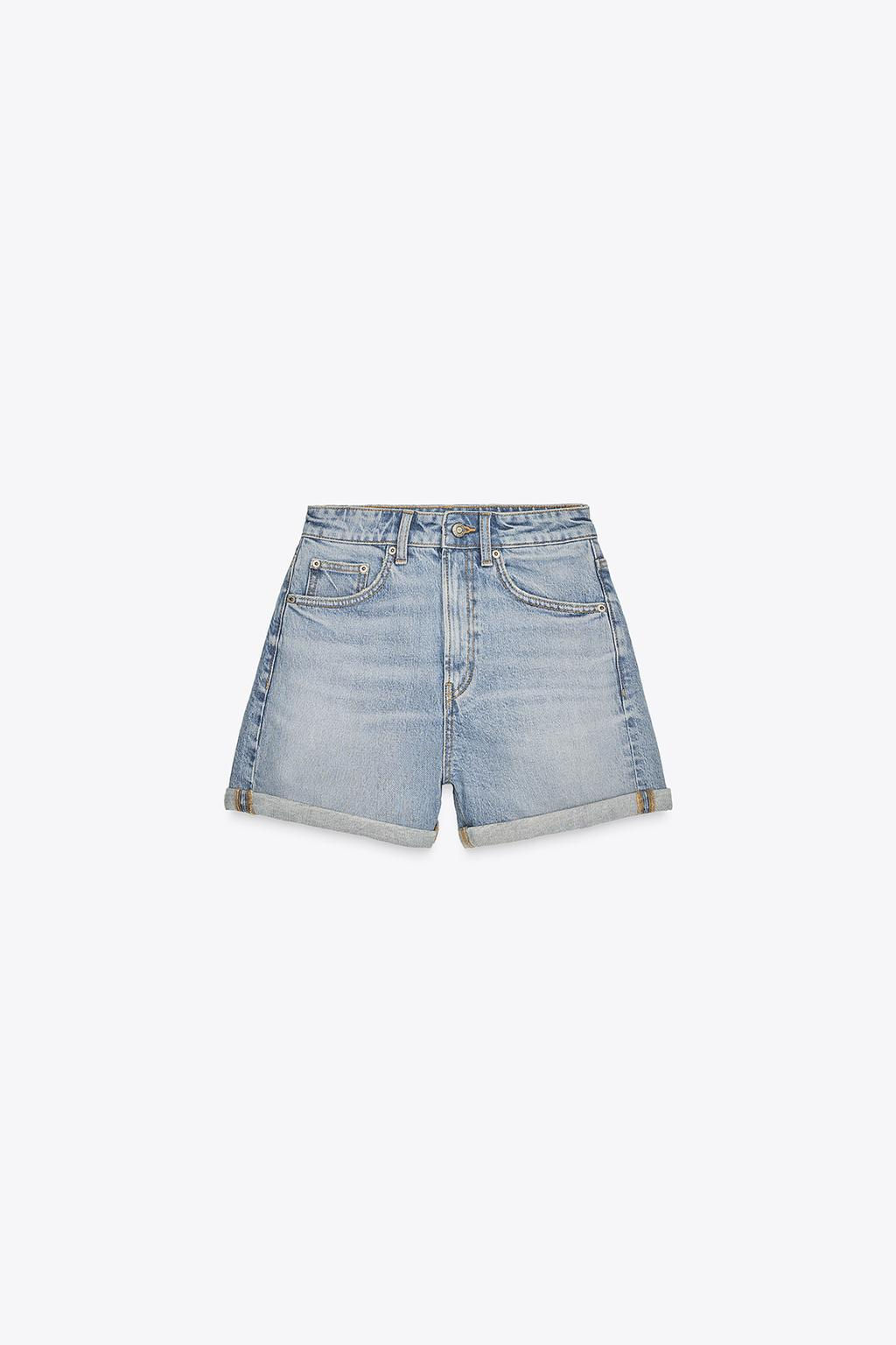 HIGH-WAIST MOM FIT TRF BERMUDA SHORTS - Zara фото 28
