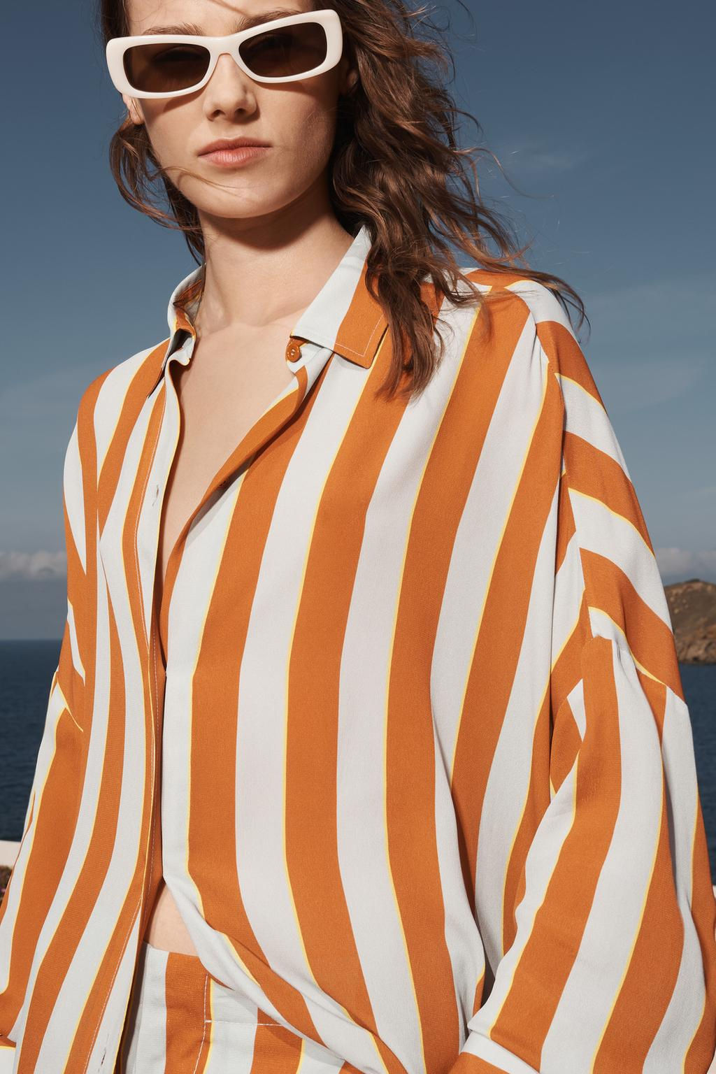 LIMITED EDITION STRIPED OVERSIZE SHIRT - Zara фото 2