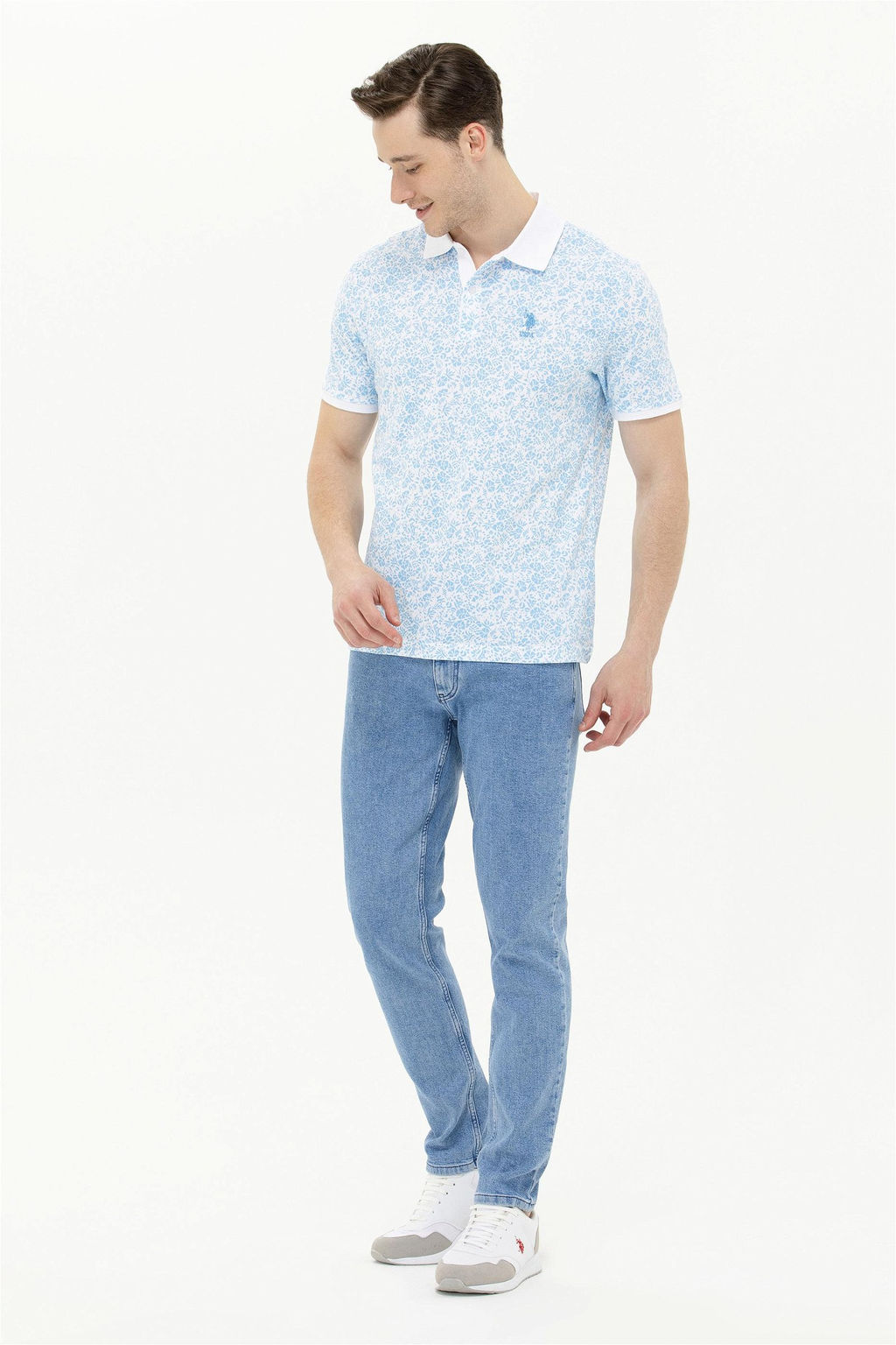 Мужская бирюзовая футболка с воротником-поло Неожиданная скидка в корзине - U.s. polo assn фото 3