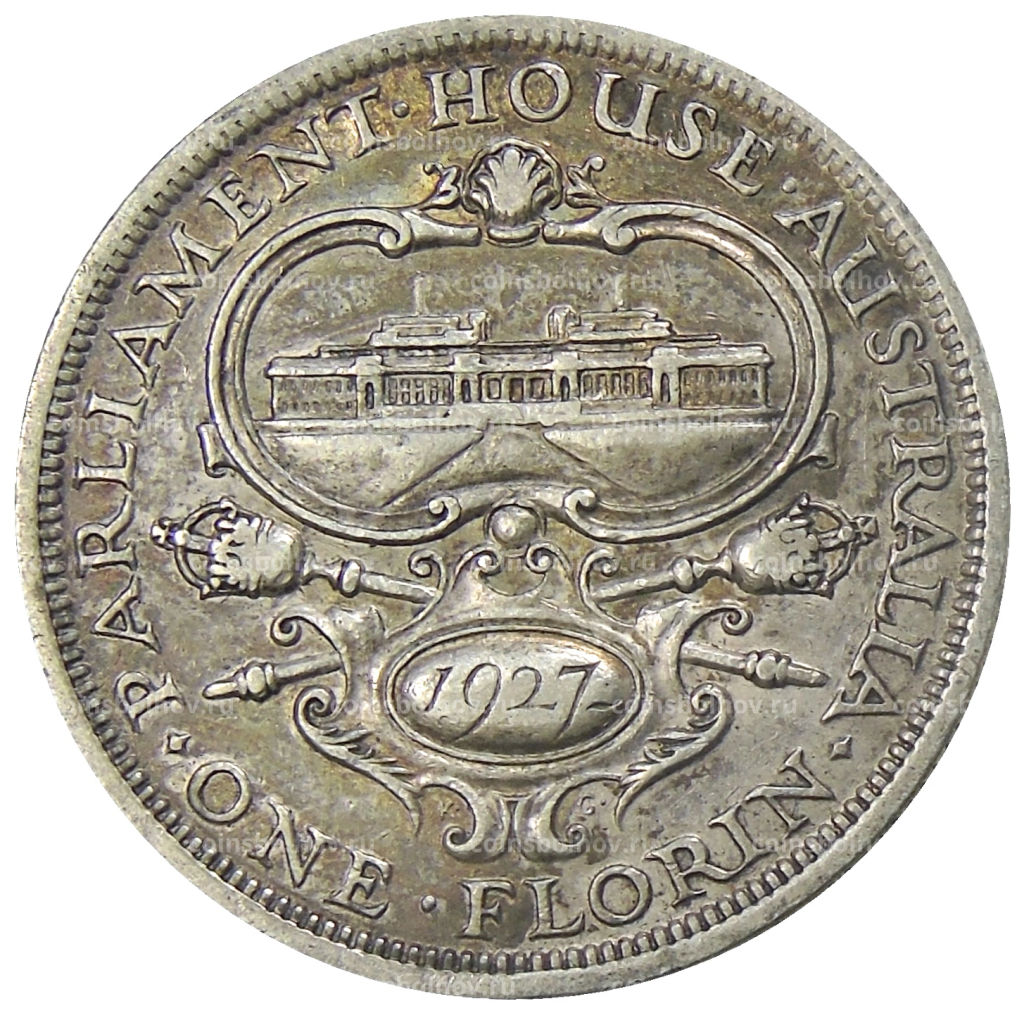 1 флорин 1927 года Австралия Открытие здания парламента в Канберре