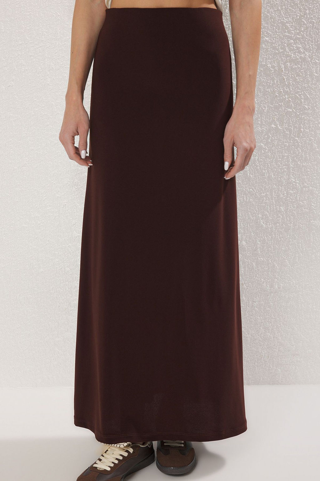 TRENDYOLMILLA Siyah Vucuda Oturan Bal?k Form Esnek Orme Maxi Etek TWOSS24ET00155  фото 3