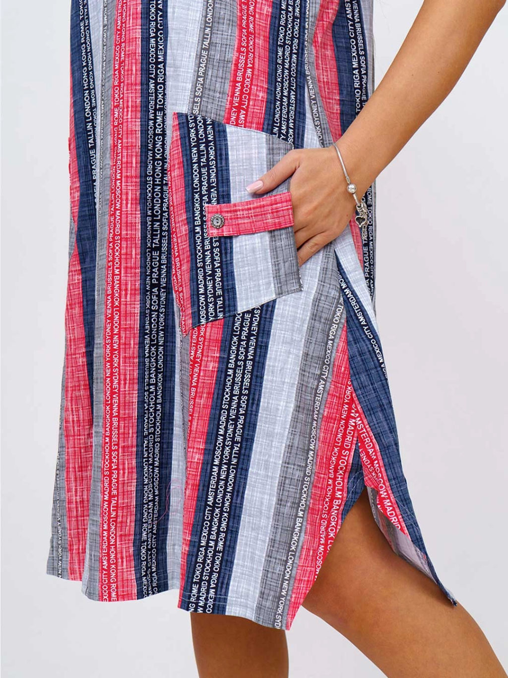 Платье женское, цвет синий красный