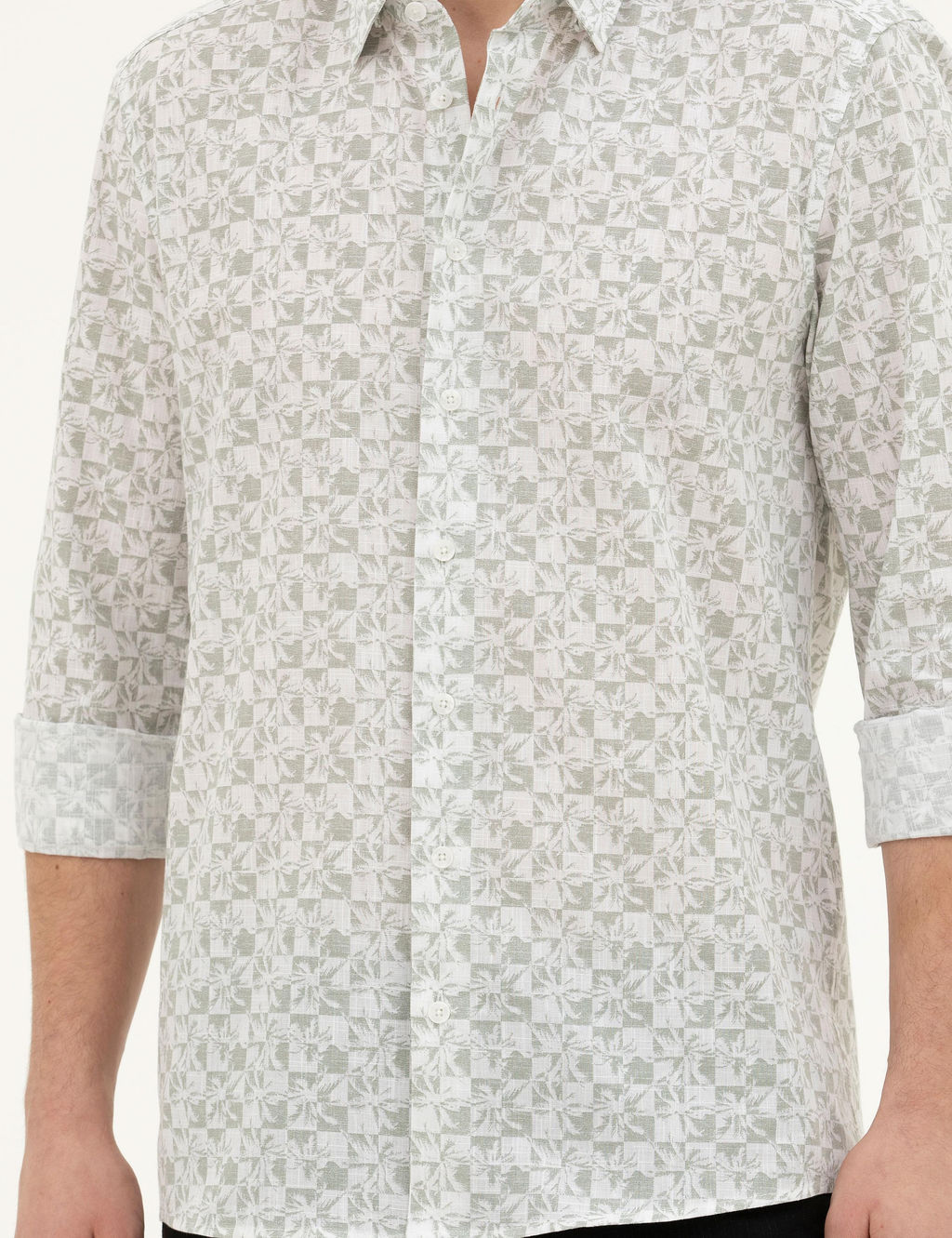 Рубашка Pierre Cardin Regular Fit зеленая с длинным рукавом