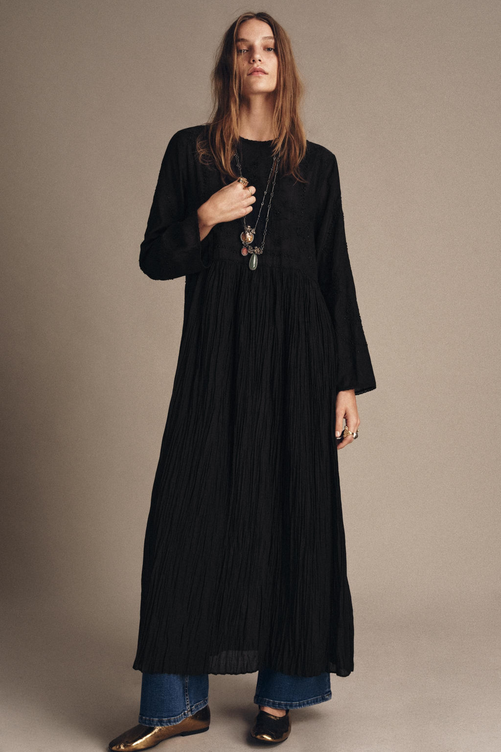 BEADED EMBROIDERY DRESS ZW COLLECTION - Zara фото 4