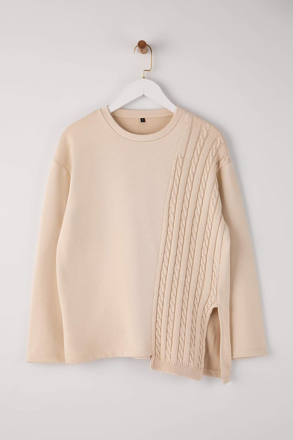 Tas Triko Detayl? Bisiklet Yaka Relaxed Orme Sweatshirt TWOAW26SW00076