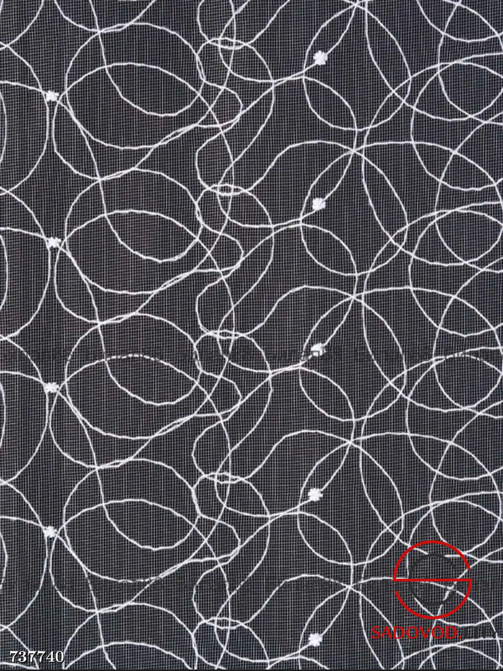 Тюль на шторной ленте с рисунком