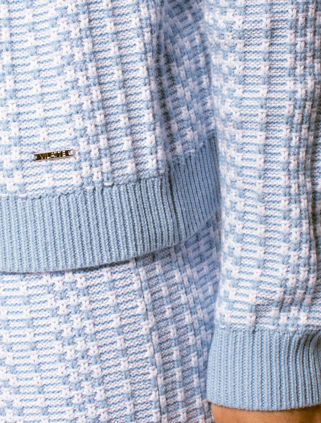 VILATTE / Жакет фактурной вязки с золотистыми пуговицами  фото 4