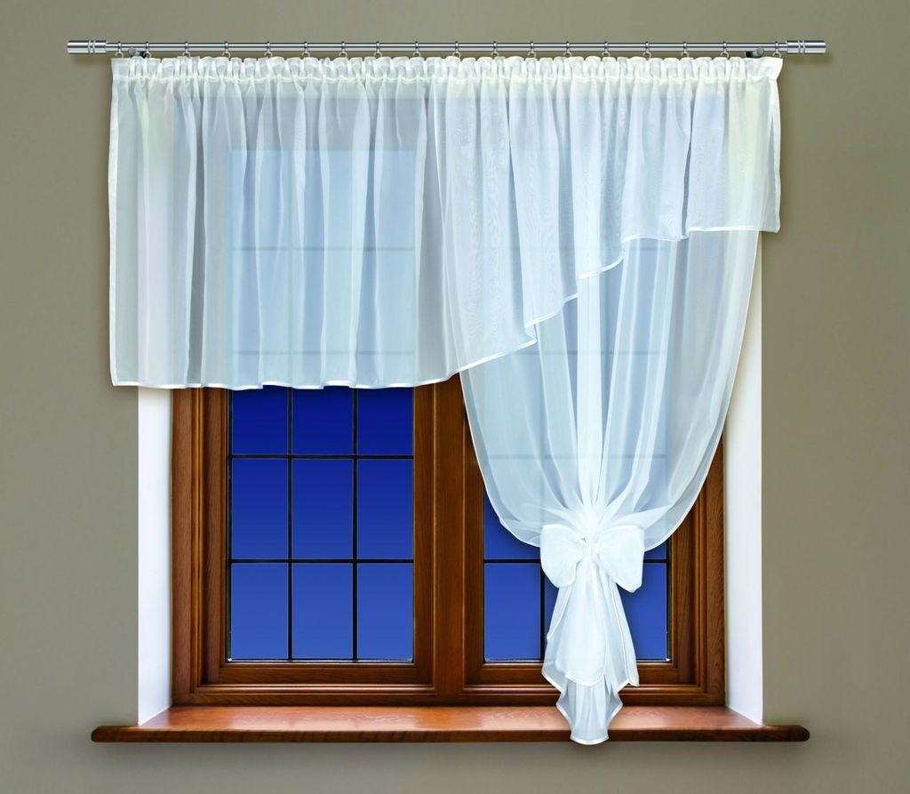 Готовые шторы арт. 0037/Б/пр, БЭЛЛА, цвет белый, занавеска, размеры 290 см ширина х 160 см высота из ВУАЛИ, на шторной ленте