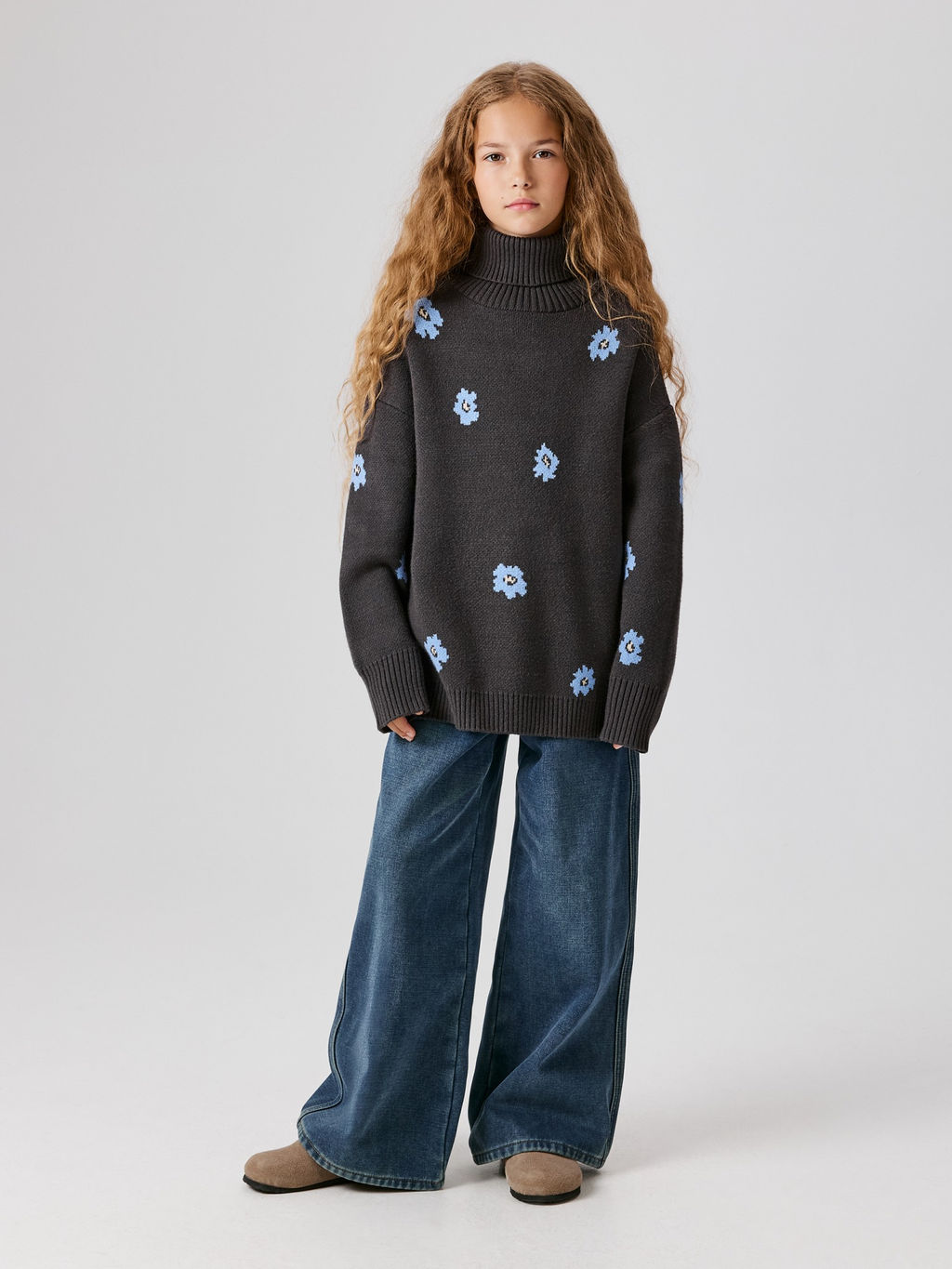 ACOOLA / Брюки джинсовые (утепленные) детские для девочек Zeya синий фото 2