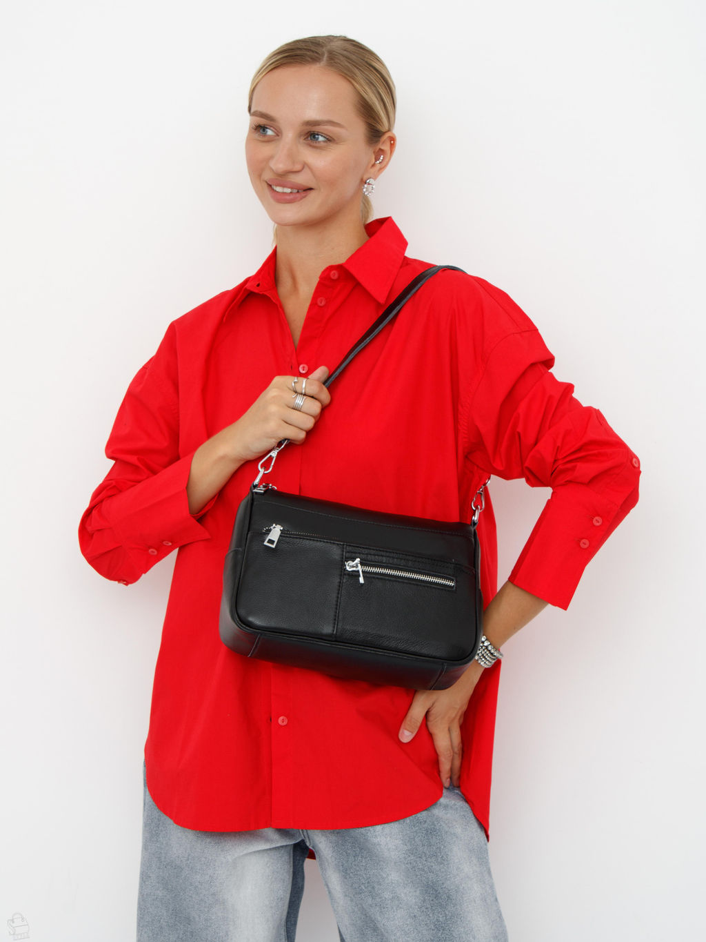 Сумка женская кожаная 2041-9NN black Natale Navetta