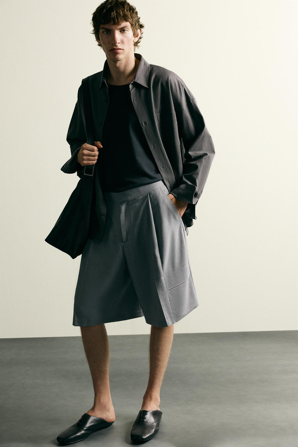 BERMUDA CARGO RELAXED FIT / Gris medio - Zara фото 5