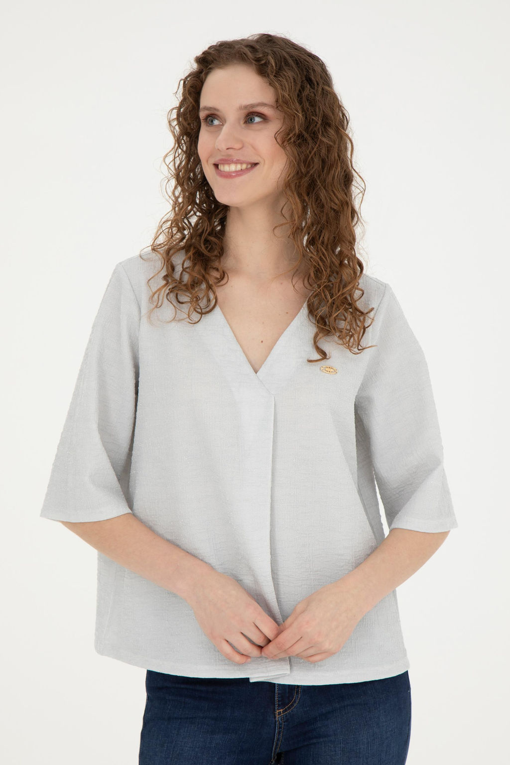 Женская футболка цвета экрю - U.s. polo assn фото 8