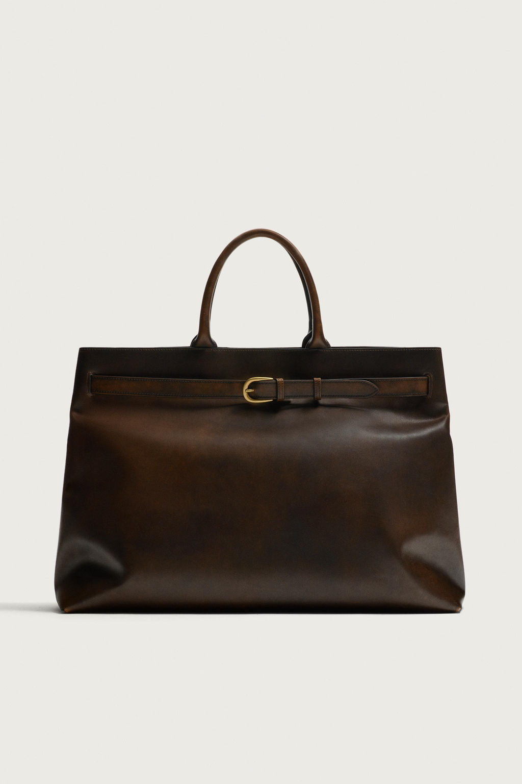 BOLSO DE MANO PIEL / Marr?n - Zara фото 13