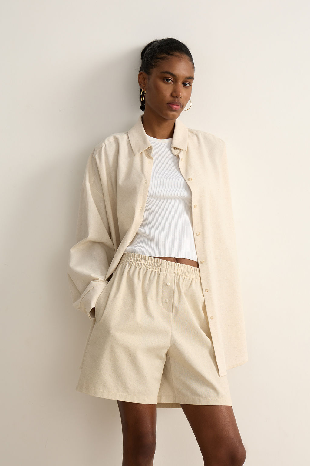 Шорты изо льна на резинке - Mollis фото 2