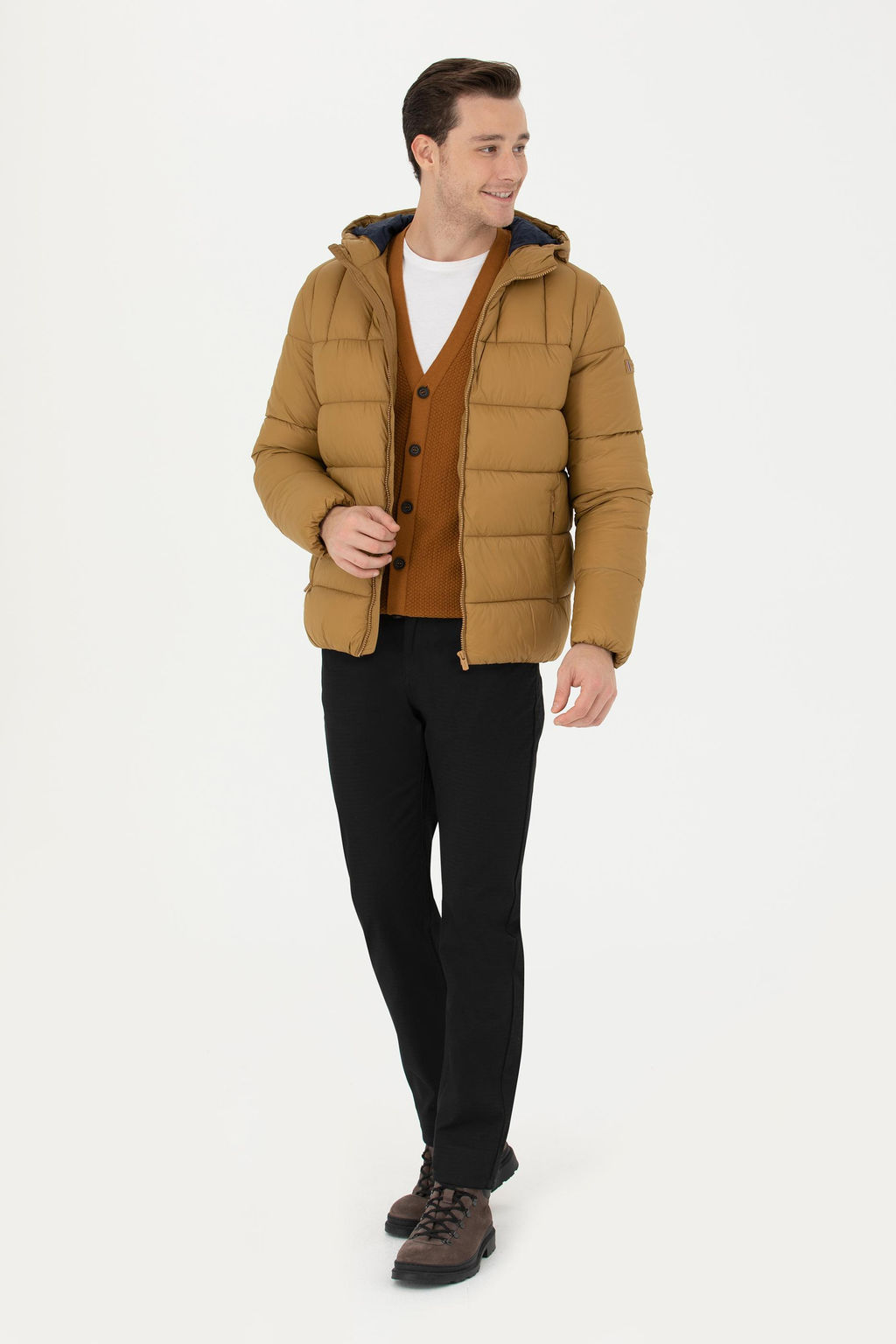 Мужское светлое пальто цвета хаки Неожиданная скидка в корзине - U.s. polo assn фото 11