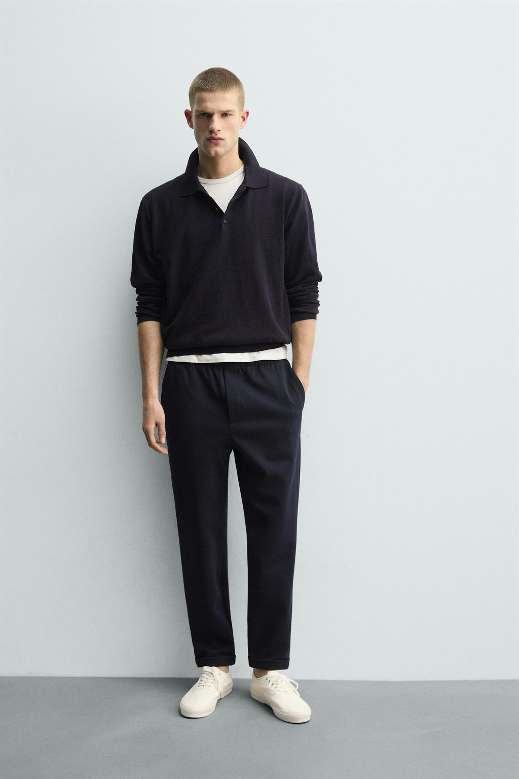 COMFORT NON-IRON JOGGER WAIST TROUSERS - Zara фото 25
