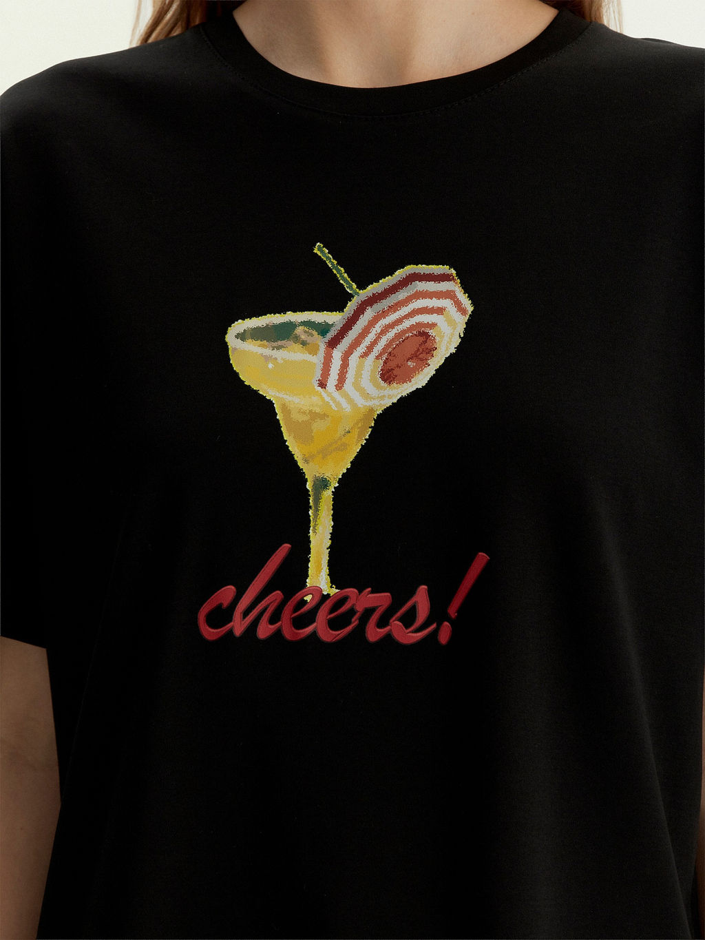 Трикотажная футболка со спущенным плечом, B2786/cheers black - Emka фото 4