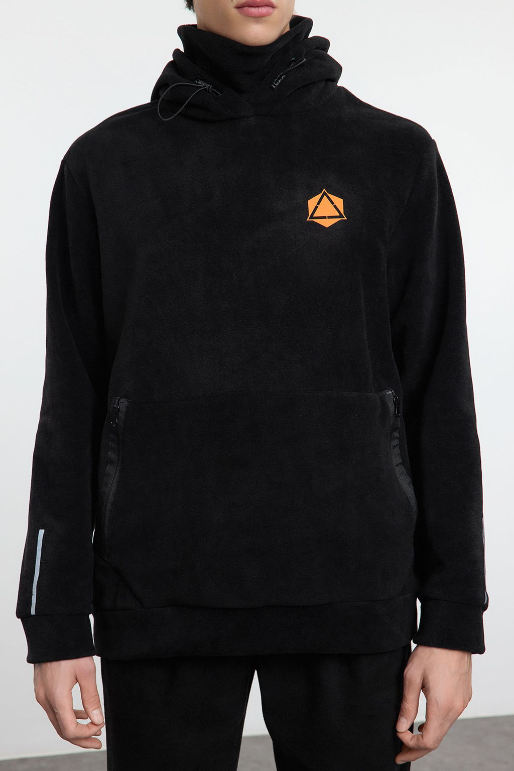 TRENDYOL MAN Premium Antrasit Oversize/Normal Kesim Bask?l? Anti-pilling Polar Sweatshirt TMNAW24SW00122 - Trendyolmilla фото 3