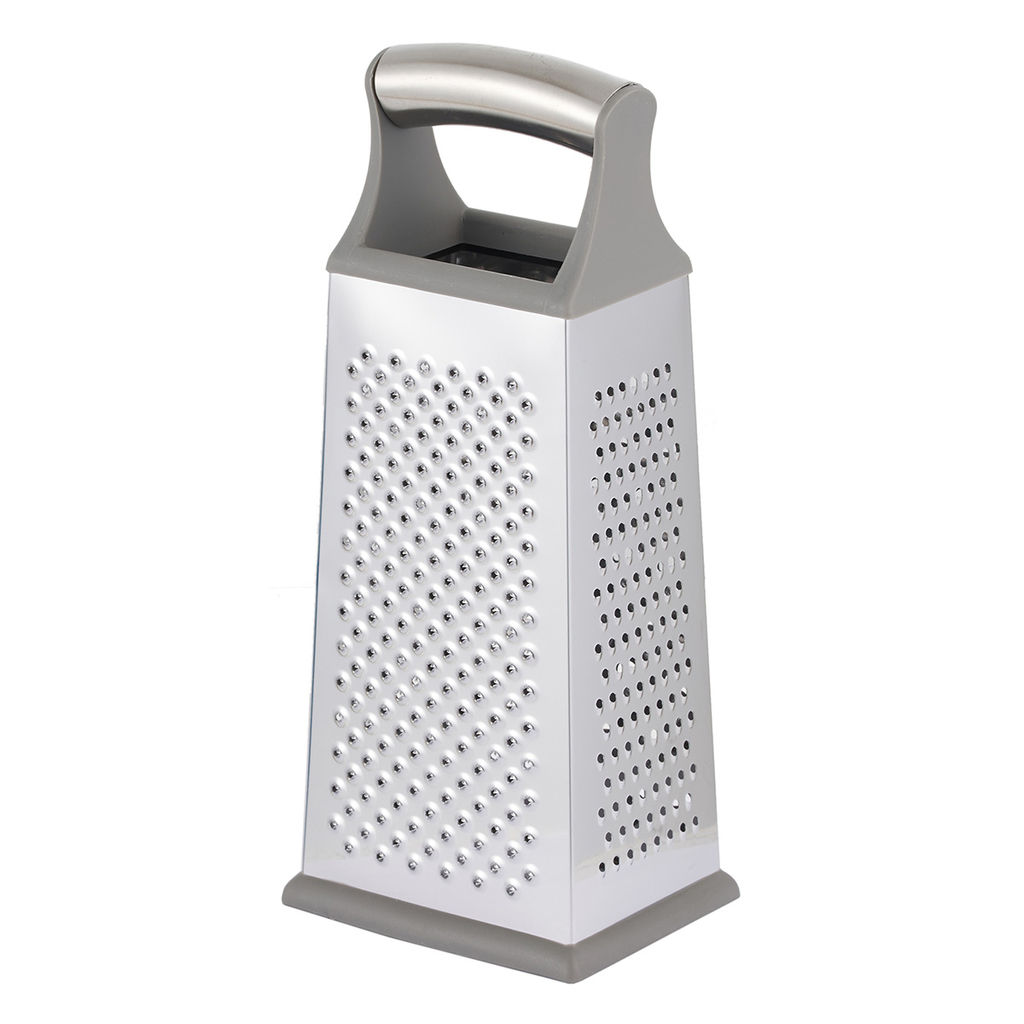 51174 WERNER Тёрка четырёхсторонняя FRESCO, 25 см, с противоскользящим основанием. Цвет: серый. Материал: нержавеющая сталь, пластик, термопластичная резина.  фото 2