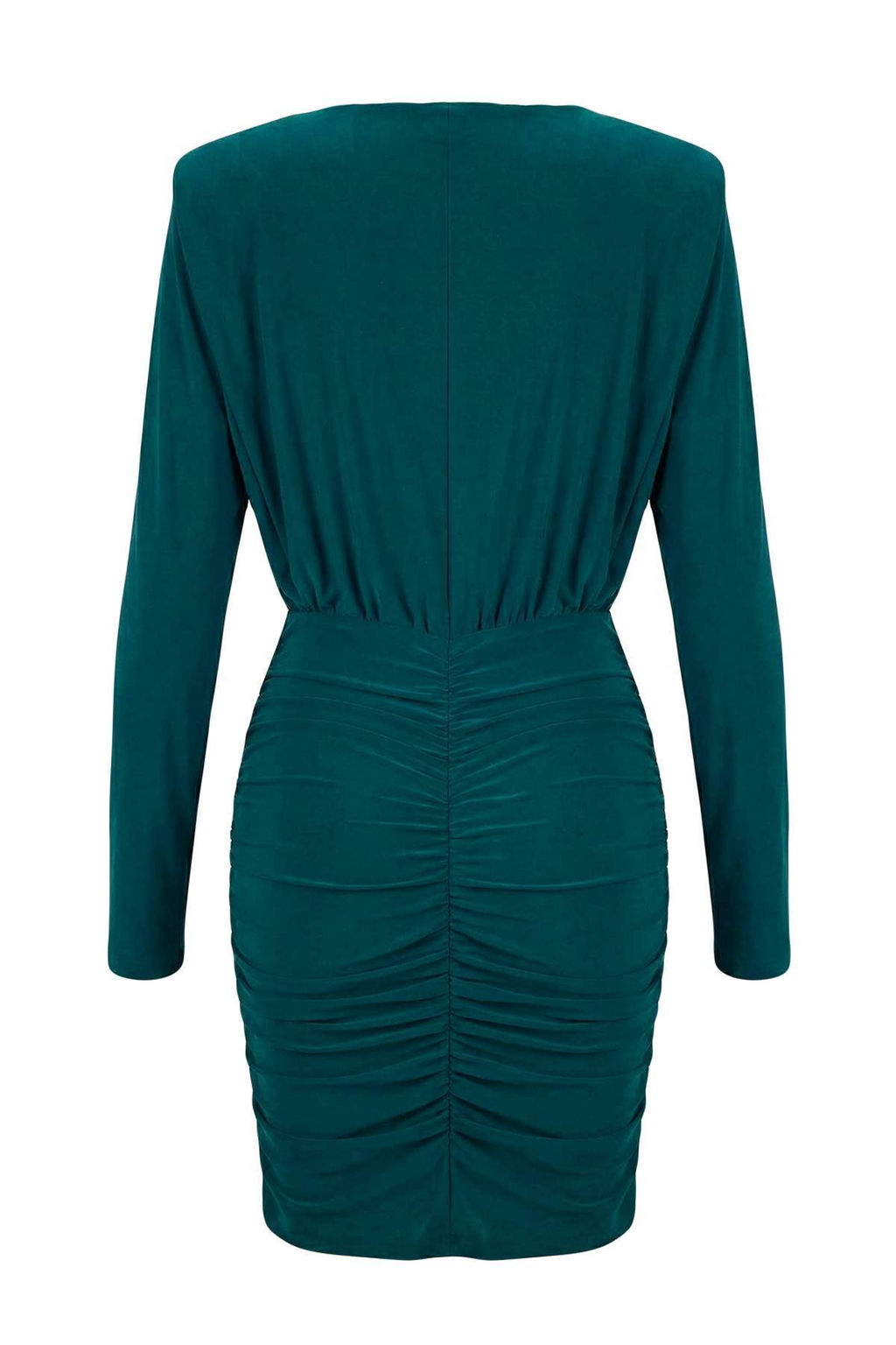 Zumrut Yesili Duz Vatkal? K?sa / Mini Orme Elbise TWOAW24EL00821