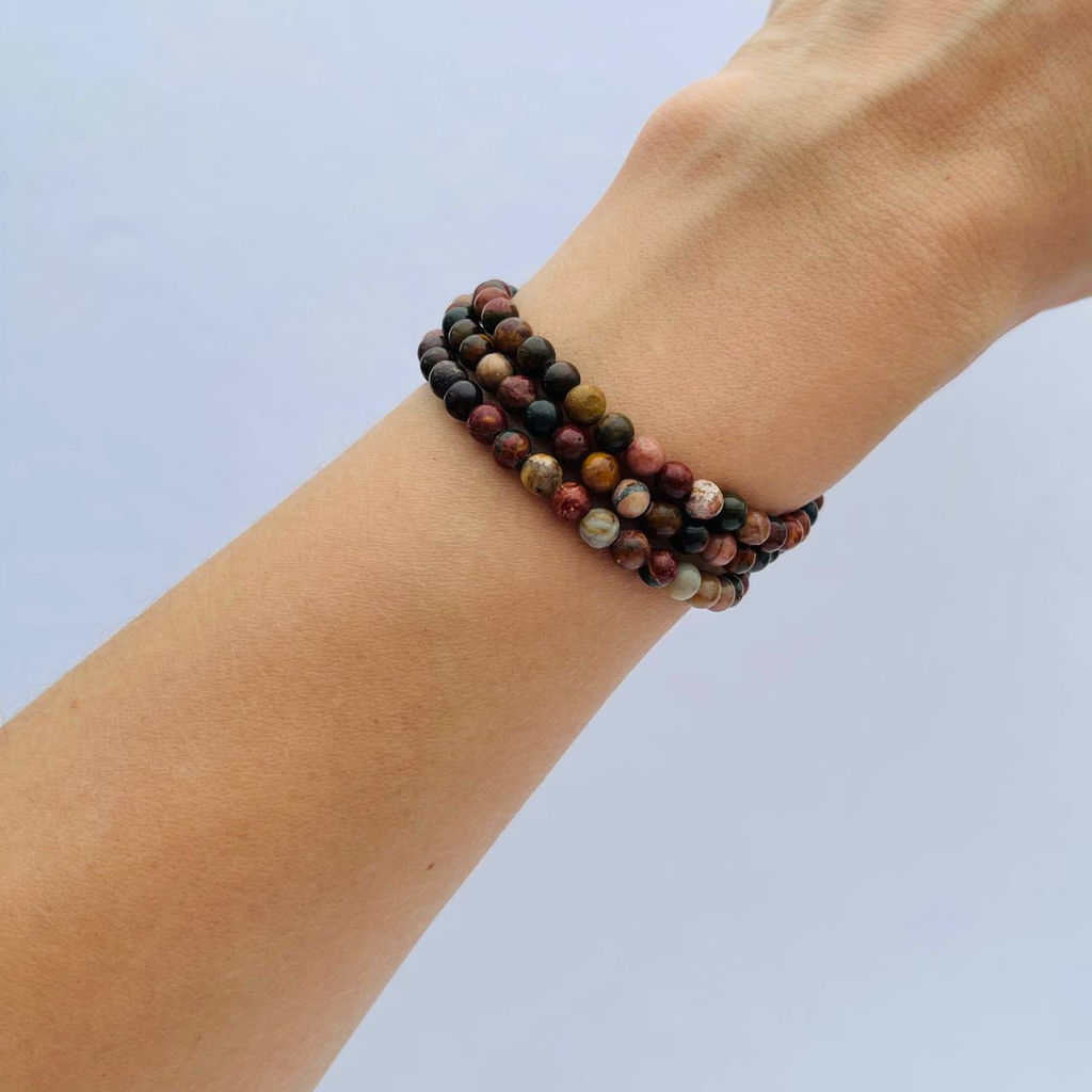 Бусины для украшений из Яшмы "Пикассо" (82 бусины) 37 см