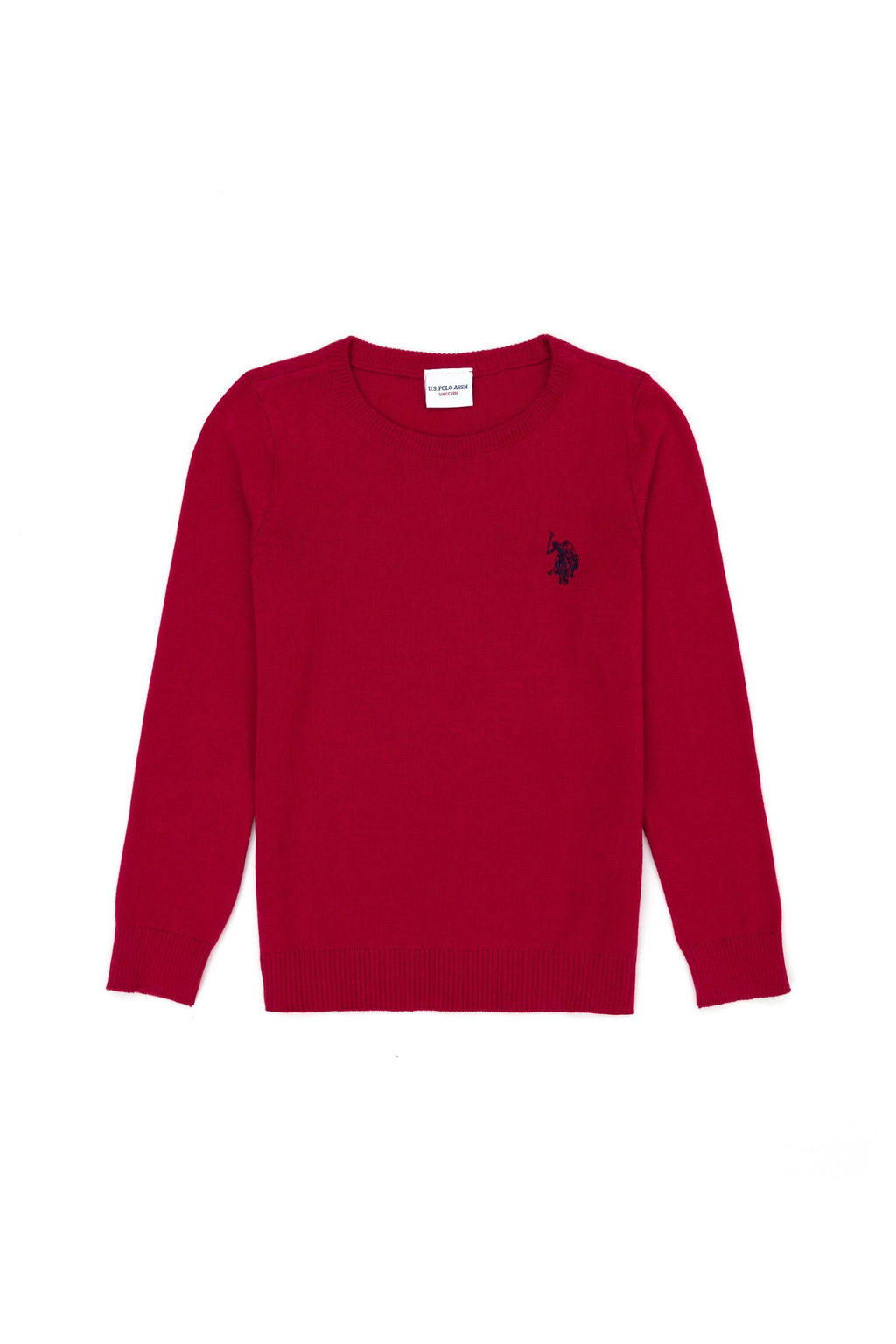 U. S. Polo Assn Красный базовый свитер с круглым вырезом для девочек - U.s. polo assn фото 4