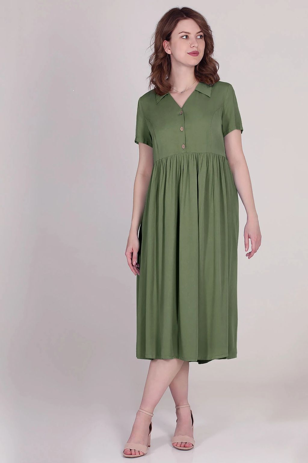 Платье летнее темно-зеленое