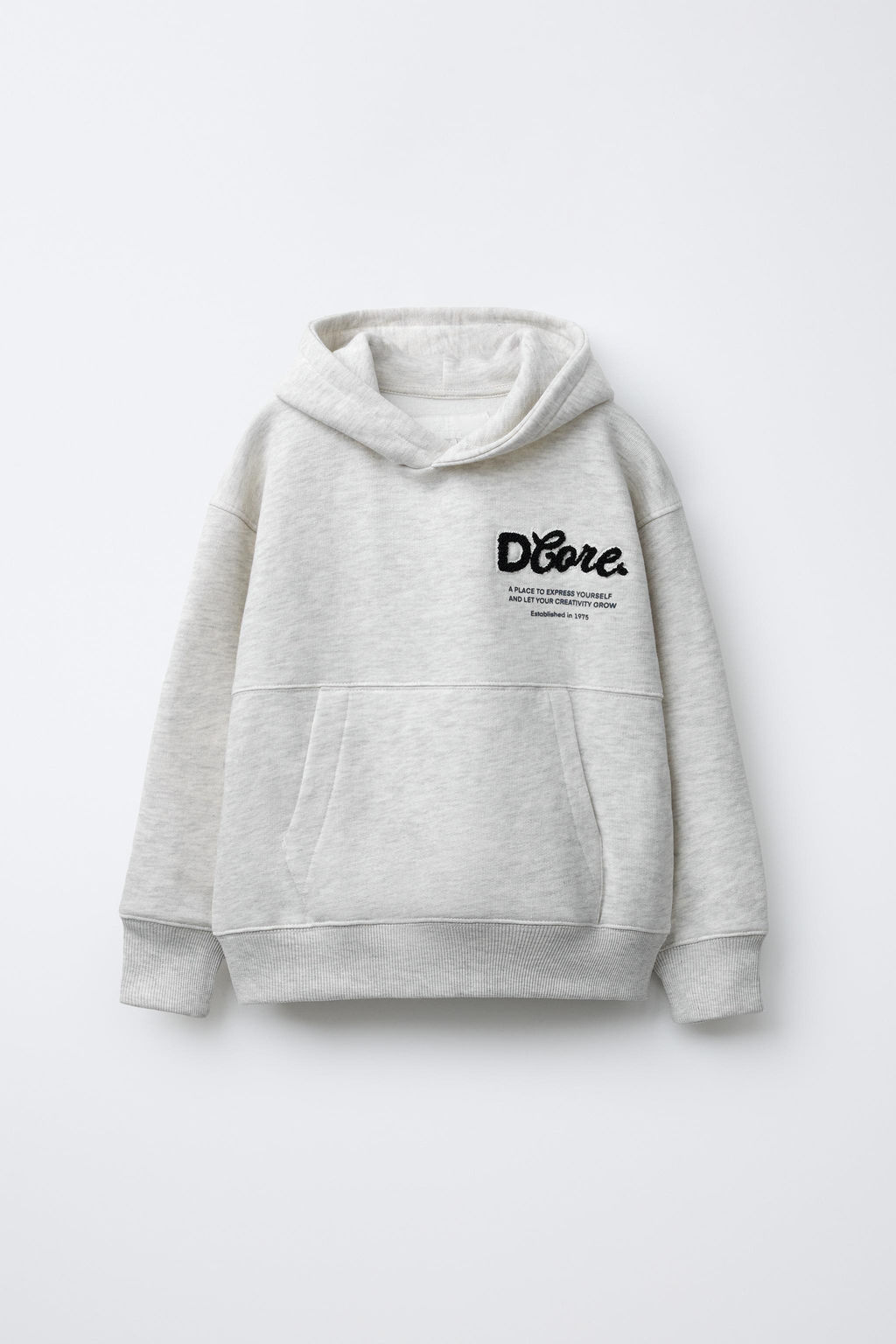 SUDADERA CAPUCHA TEXTO RIZO / Gris vigor? - Zara фото 3