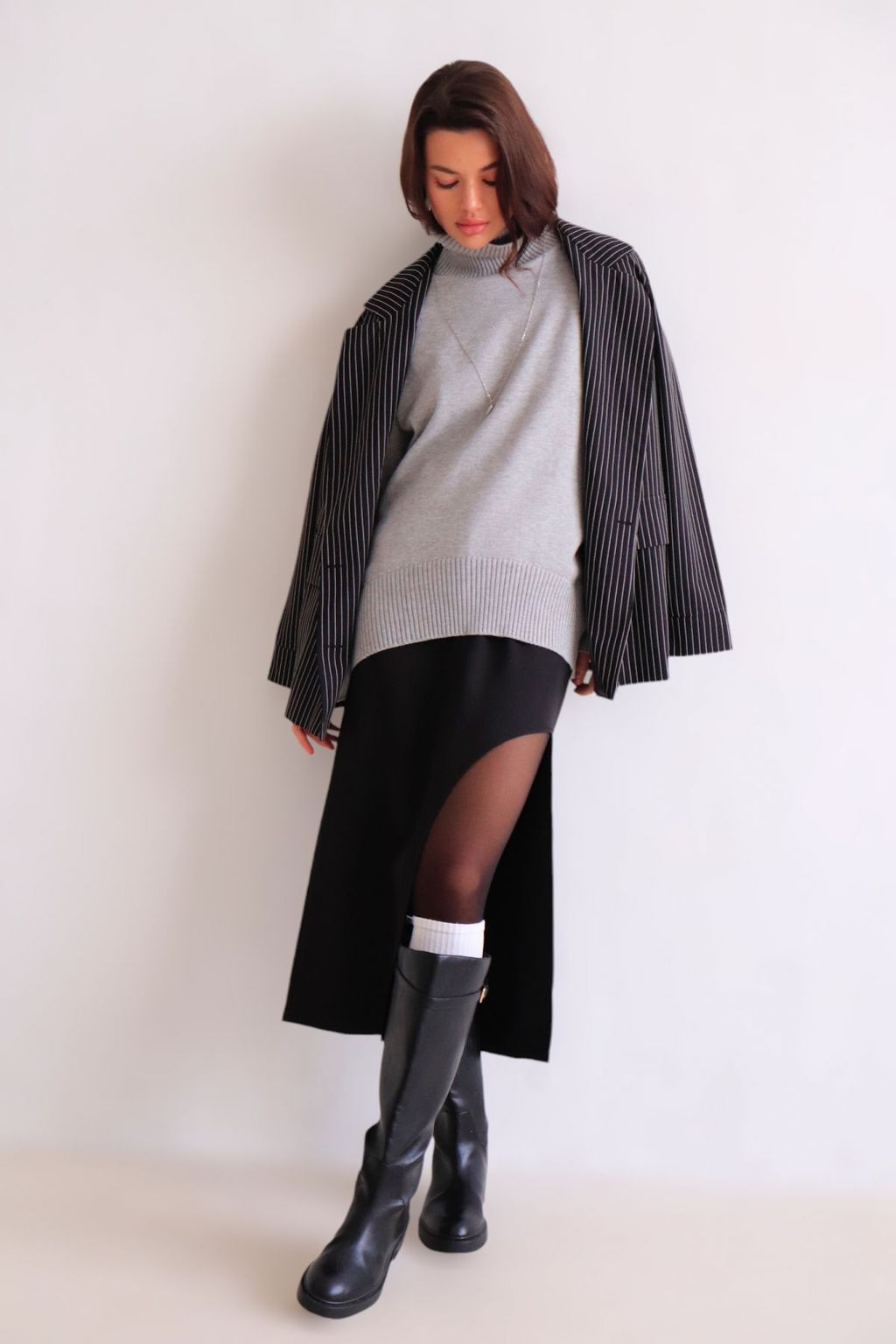 11784 Юбка с вырезом чёрная - Martichelli фото 12