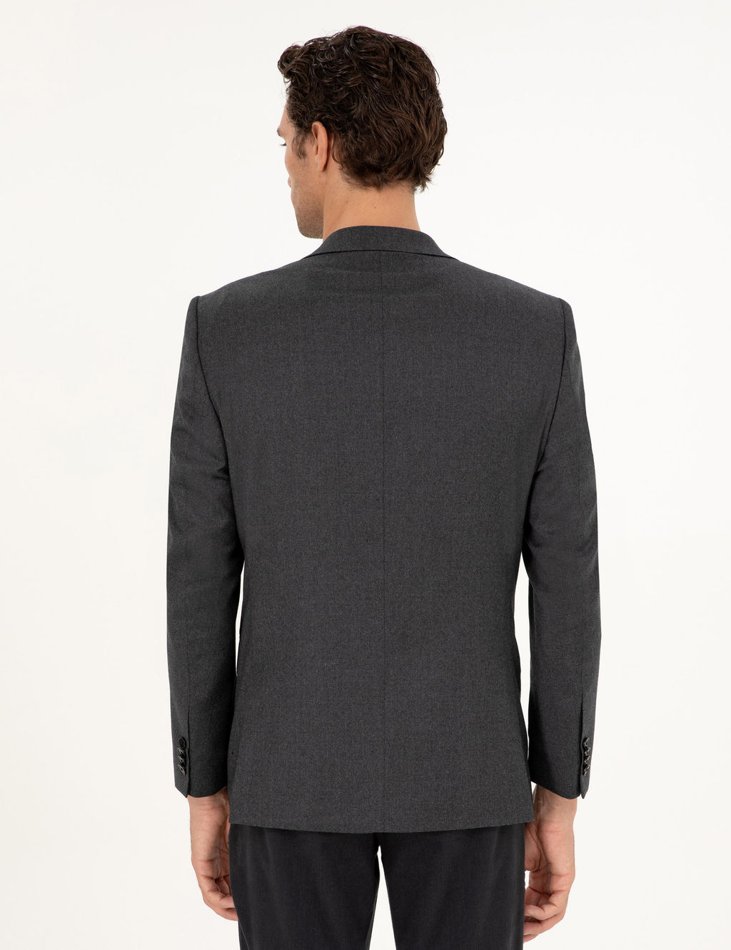 Приталенная куртка из смесовой шерсти антрацитового цвета - Cacharel фото 5