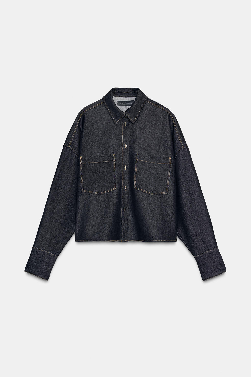OVERSIZE SHIRT WITH CONTRAST STITCHING - Zara фото 6