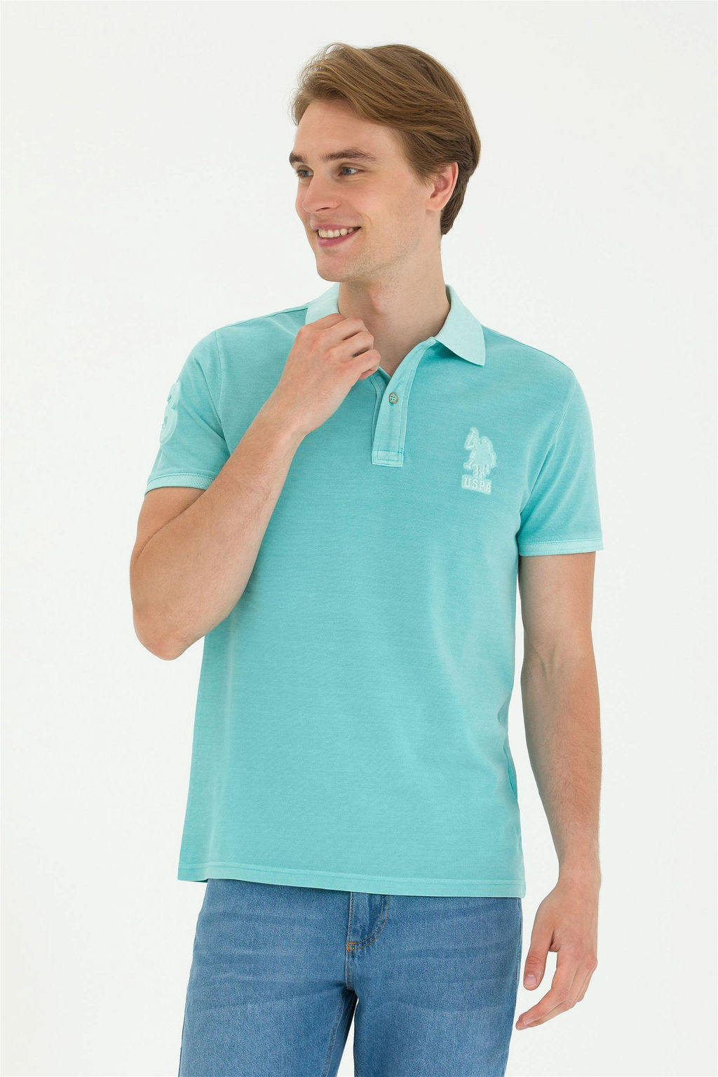 Мужская мятная базовая футболка - U.s. polo assn фото 3