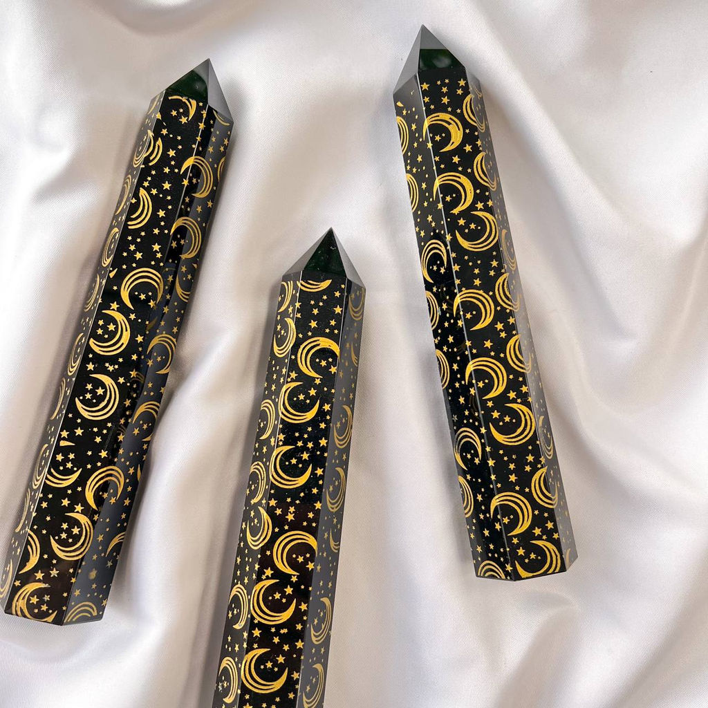 Кристалл из Обсидиана "Звездное небо"