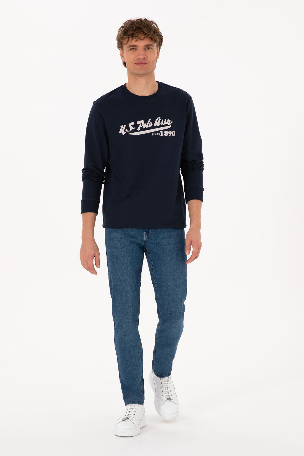 Erkek Bisiklet Yaka Regular Fit Lacivert Sweatshirt - U.s. polo assn фото 4