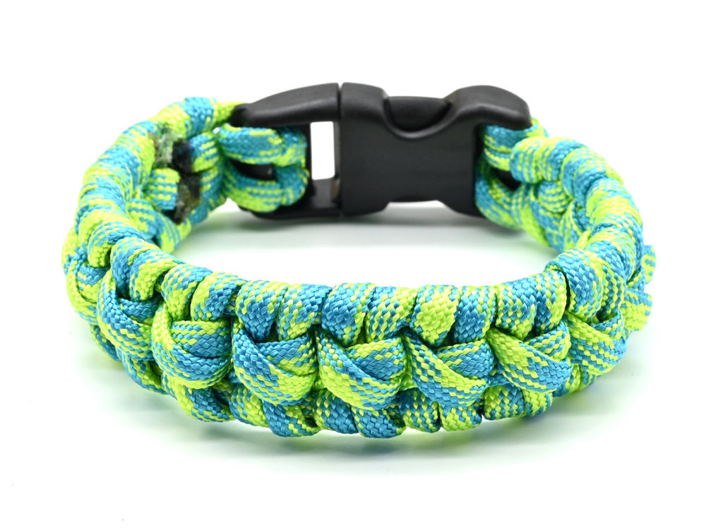 Широкий браслет из паракорда 18-19см, цв.салатовый