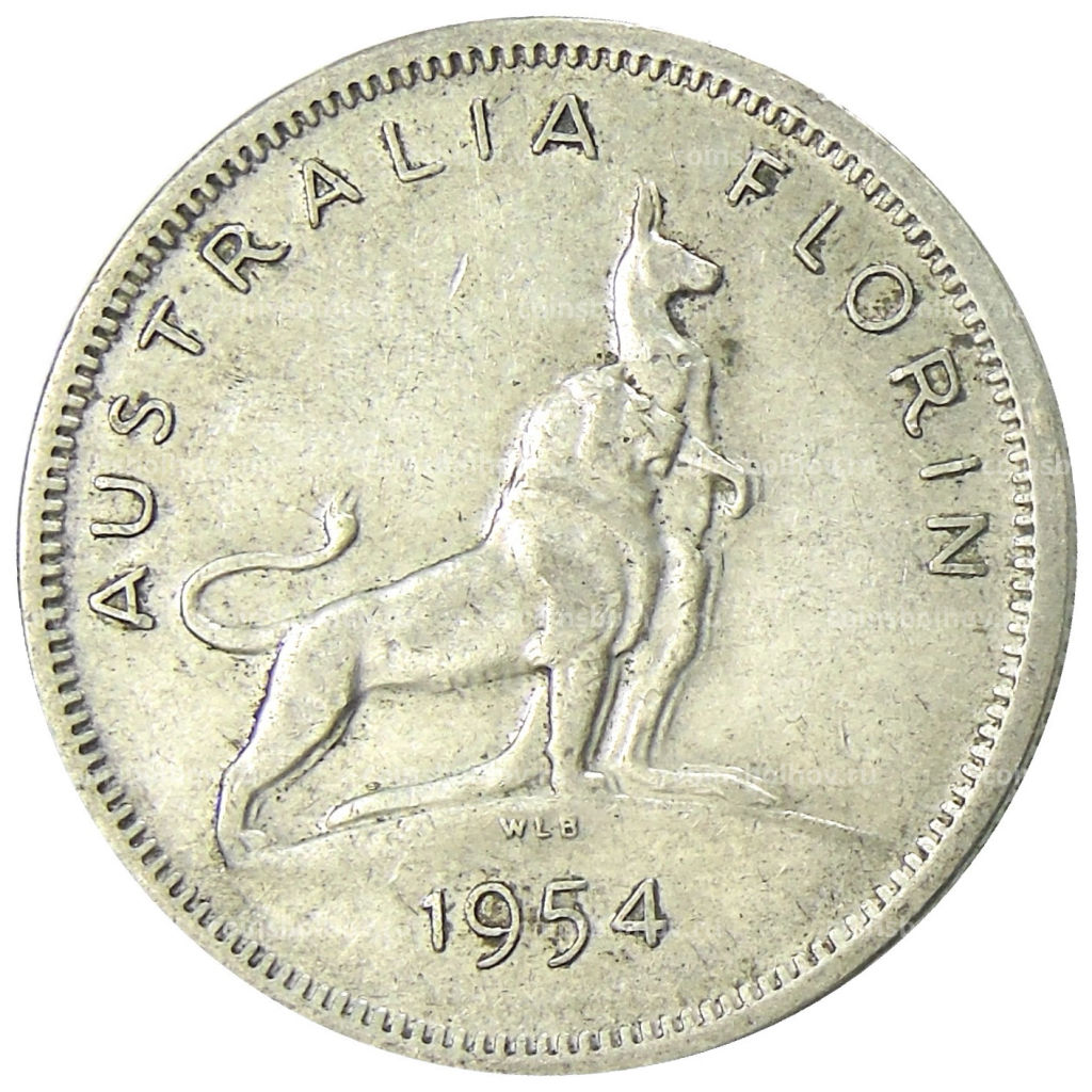 1 флорин (2 шиллинга) 1954 года Австралия  Королевский визит Елизаветы II