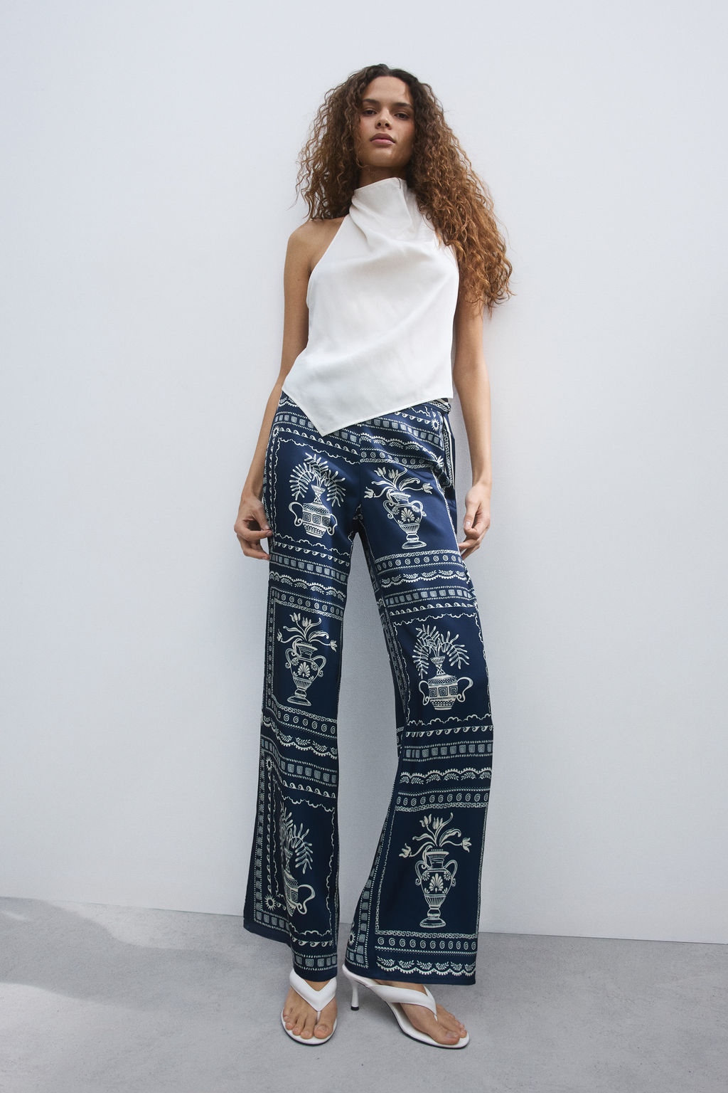 Pantal?n estampado con tiras de anudar - H&m фото 2